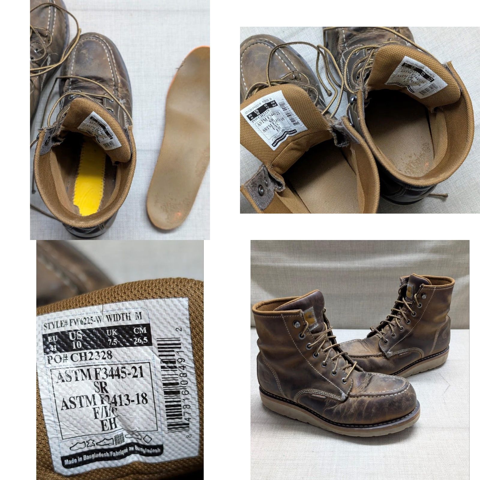Carhartt Womens Carhartt Work Boots 10 M Brown Leather Safety Steel Toe FW6225 Mohican Moccasin Wedge Sole Workwear Womens Size US 10 / IT 40 - 8 Thumbnail