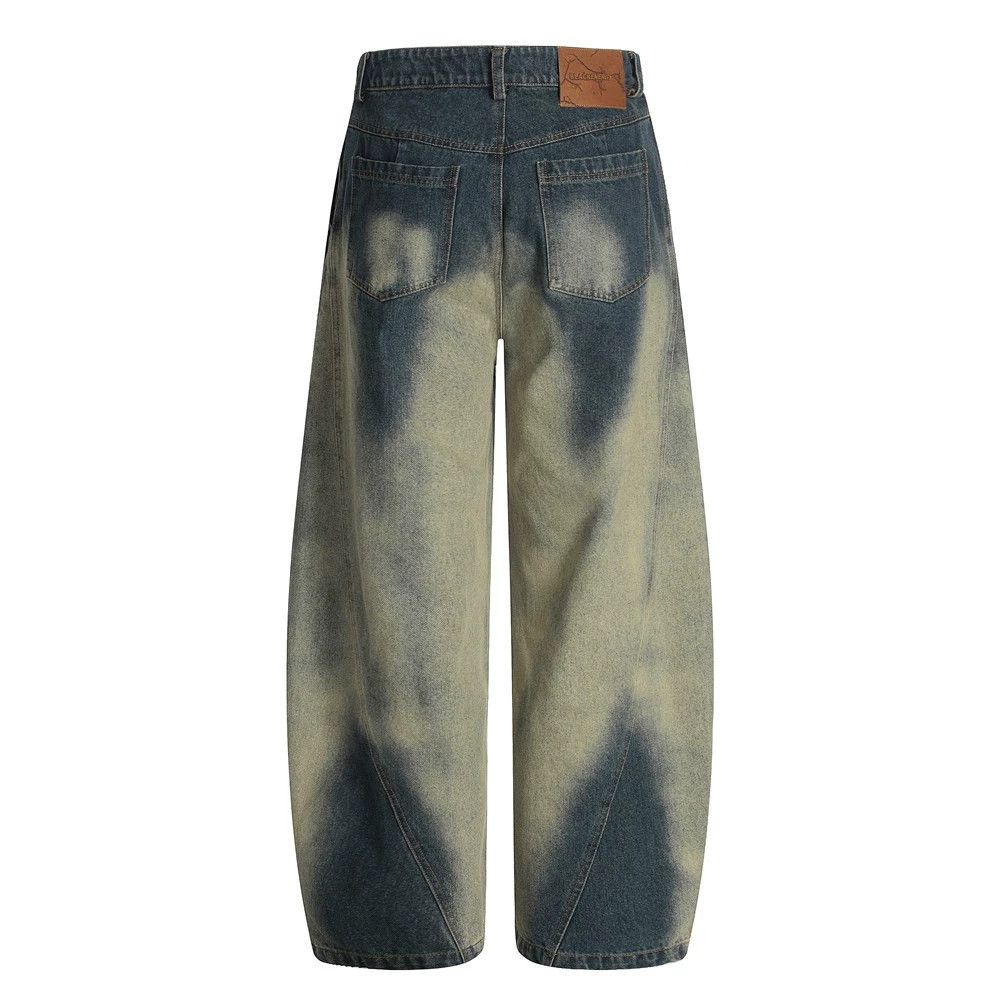 Vintage Men's loose street wide-leg gradient washed scimitar jeans Size US 32 / EU 48 - 2 Thumbnail