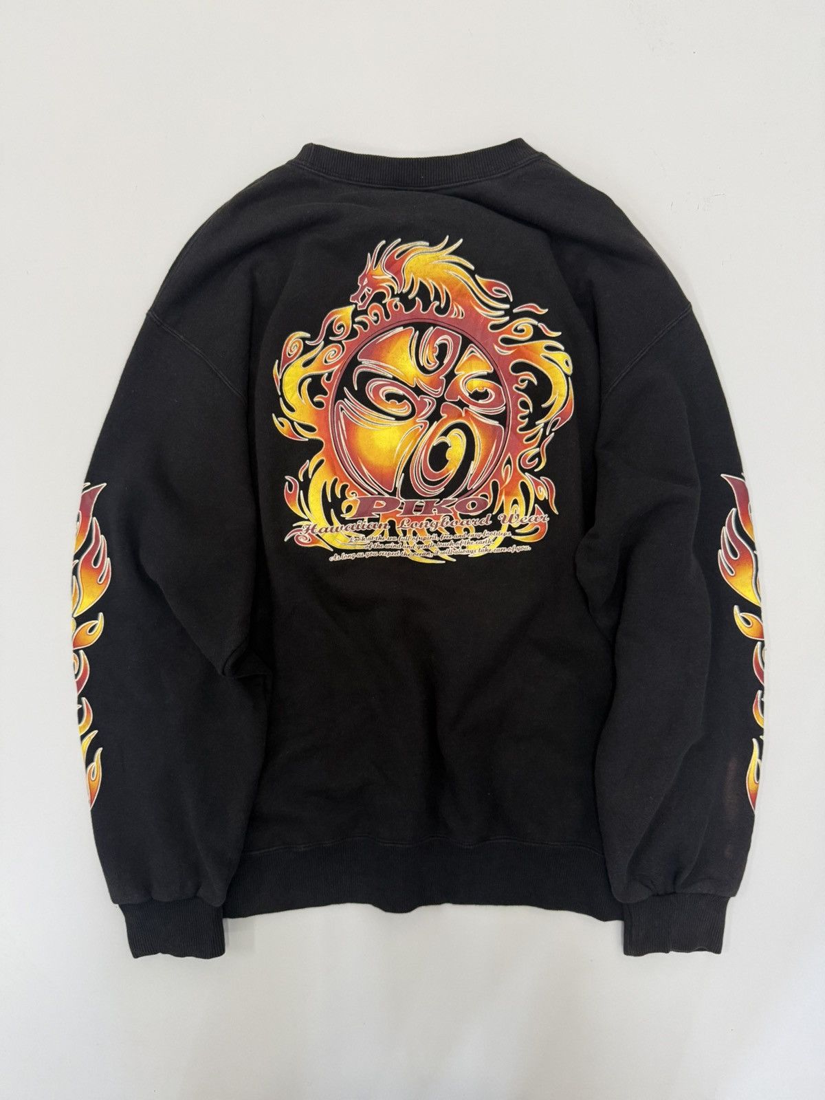 Sun Surf 🔥 FLAME 🔥 Piko Longboard Wear Big Logo Roundneck Sweat - L Size US L / EU 52-54 / 3 - 1 Thumbnail