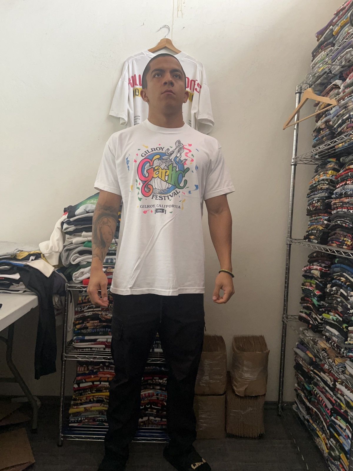Fruit Of The Loom 1996 Gilroy Garlic Festival Single Stitch Tee Size US XL / EU 56 / 4 - 2 Thumbnail