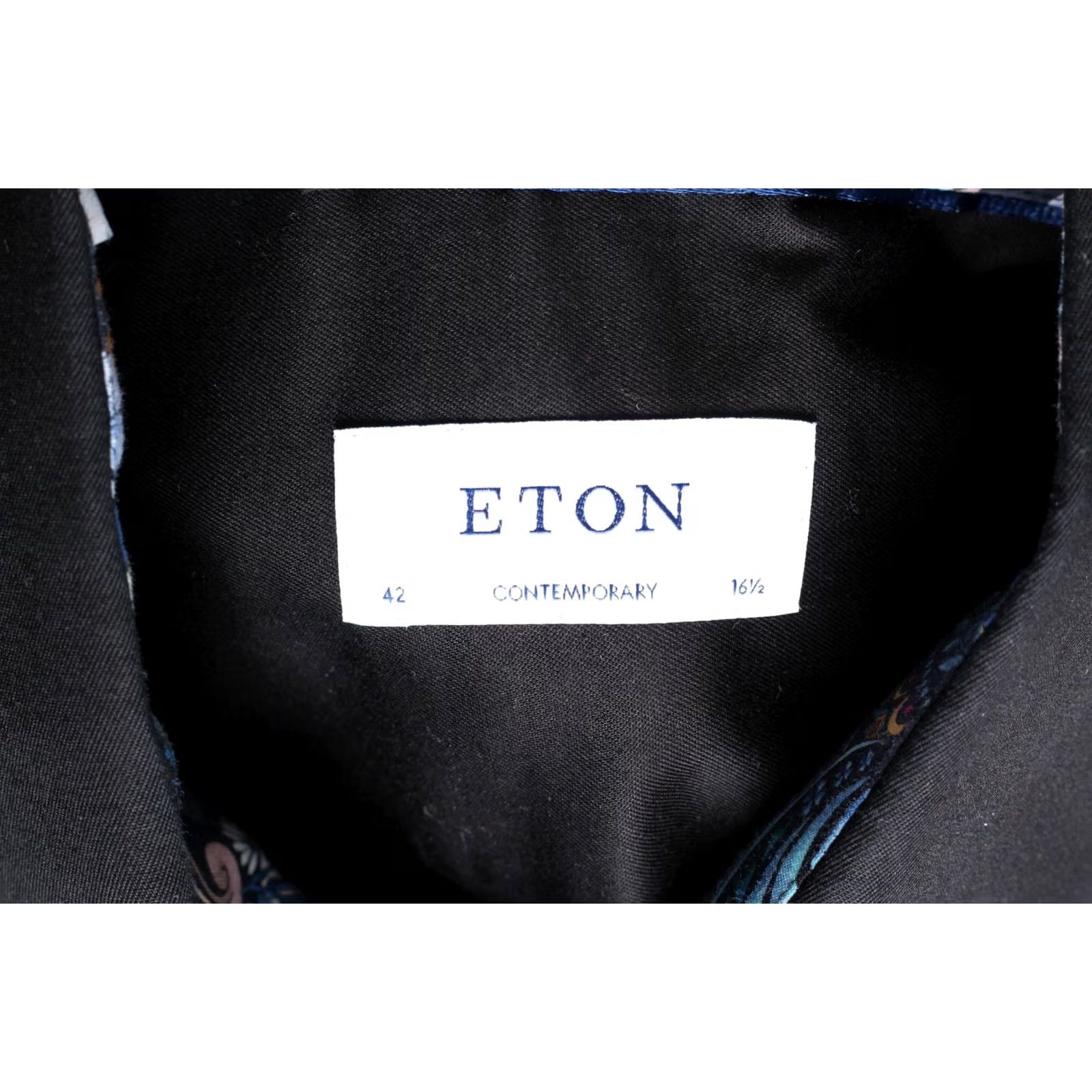 Eton ETON Shirt Men 42 16 ½ Contemporary Fit Long Sleeve Formal Business VR3633 Shirt Mens Black 90s? Size 42R - 5 Thumbnail
