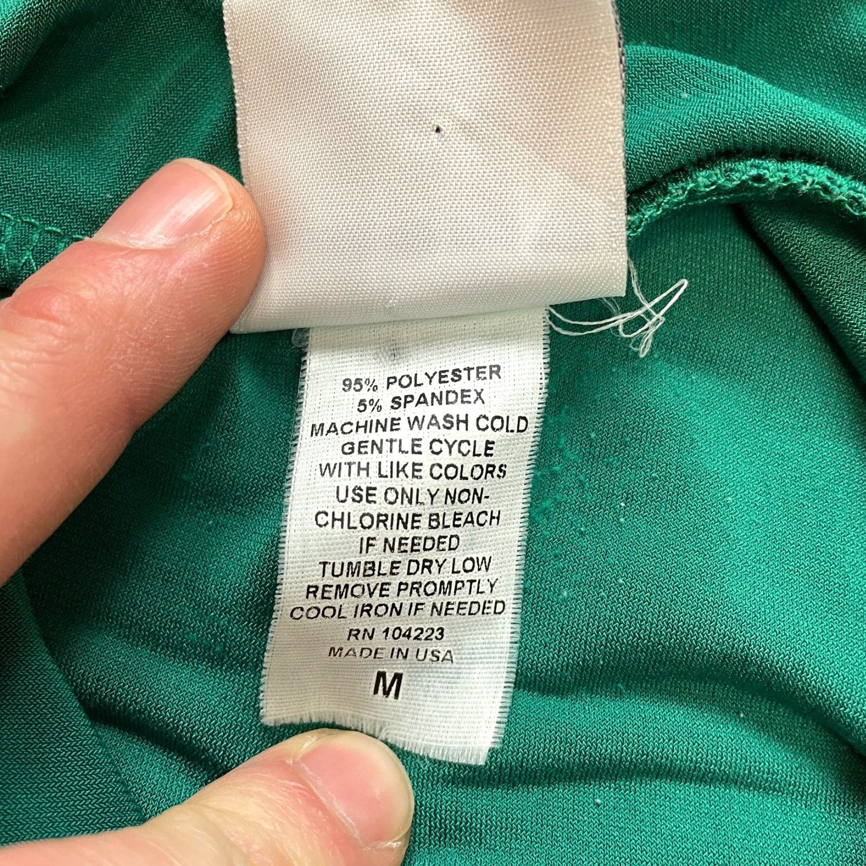 Vintage Ellen & Company Blouse Shirt Womens Medium Green Wrap Stretch Long Sleeve Top Size M / US 6-8 / IT 42-44 - 3 Thumbnail
