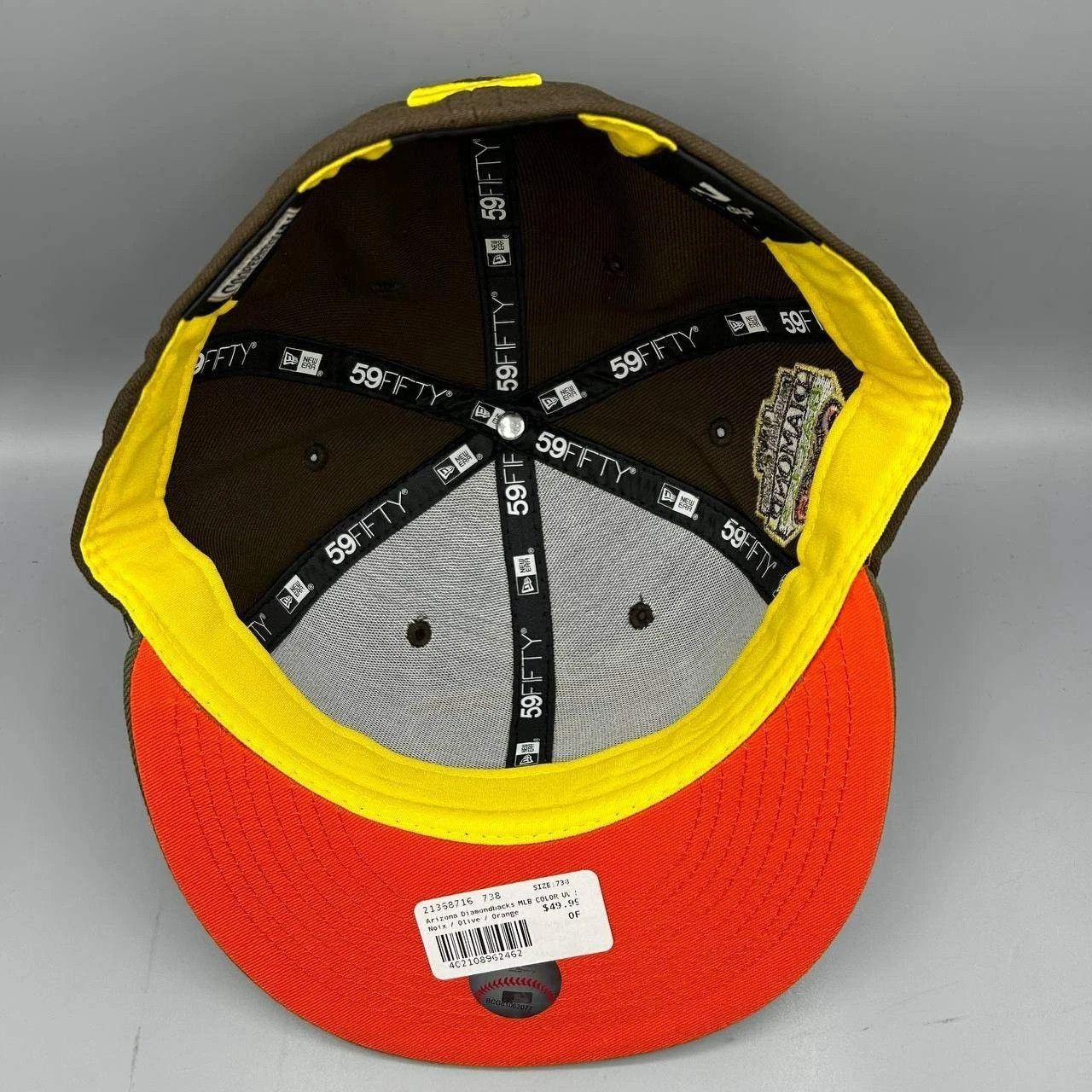 New Era Arizona Diamondbacks Hat Men 7 3/8 Brown MLB Fitted Cap New Size ONE SIZE - 2 Thumbnail