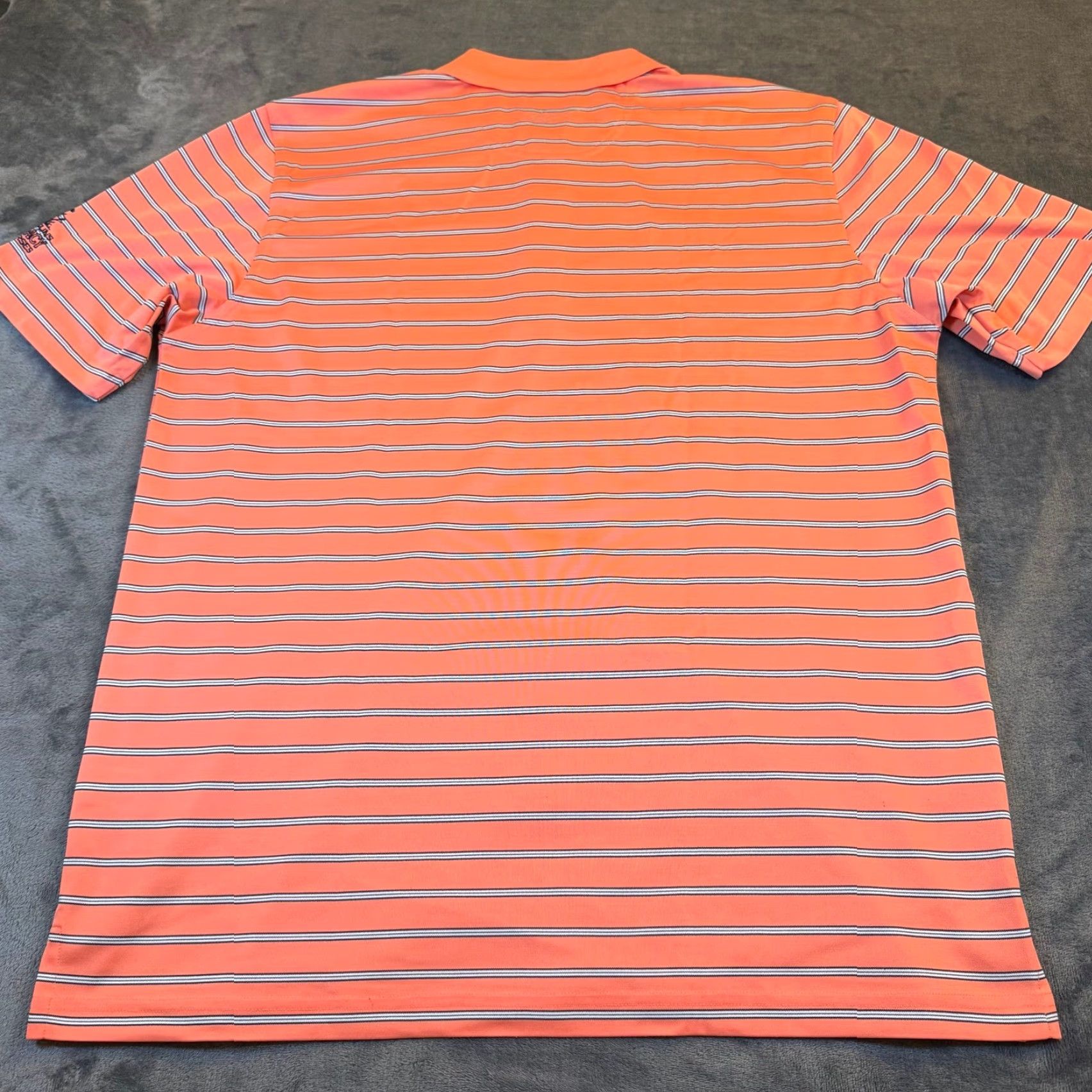 Vintage Greg Norman ML75 Microlux Polo Shirt Mens Large Orange Striped Golf Performance Size US L / EU 52-54 / 3 - 5 Thumbnail