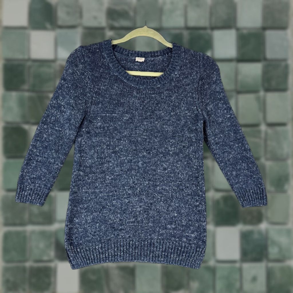 J.Crew J. Crew Blue Knit Crew Neck Sweater Womens 3/4 Sleeve Pullover Size Small Size S / US 4 / IT 40 - 1 Thumbnail