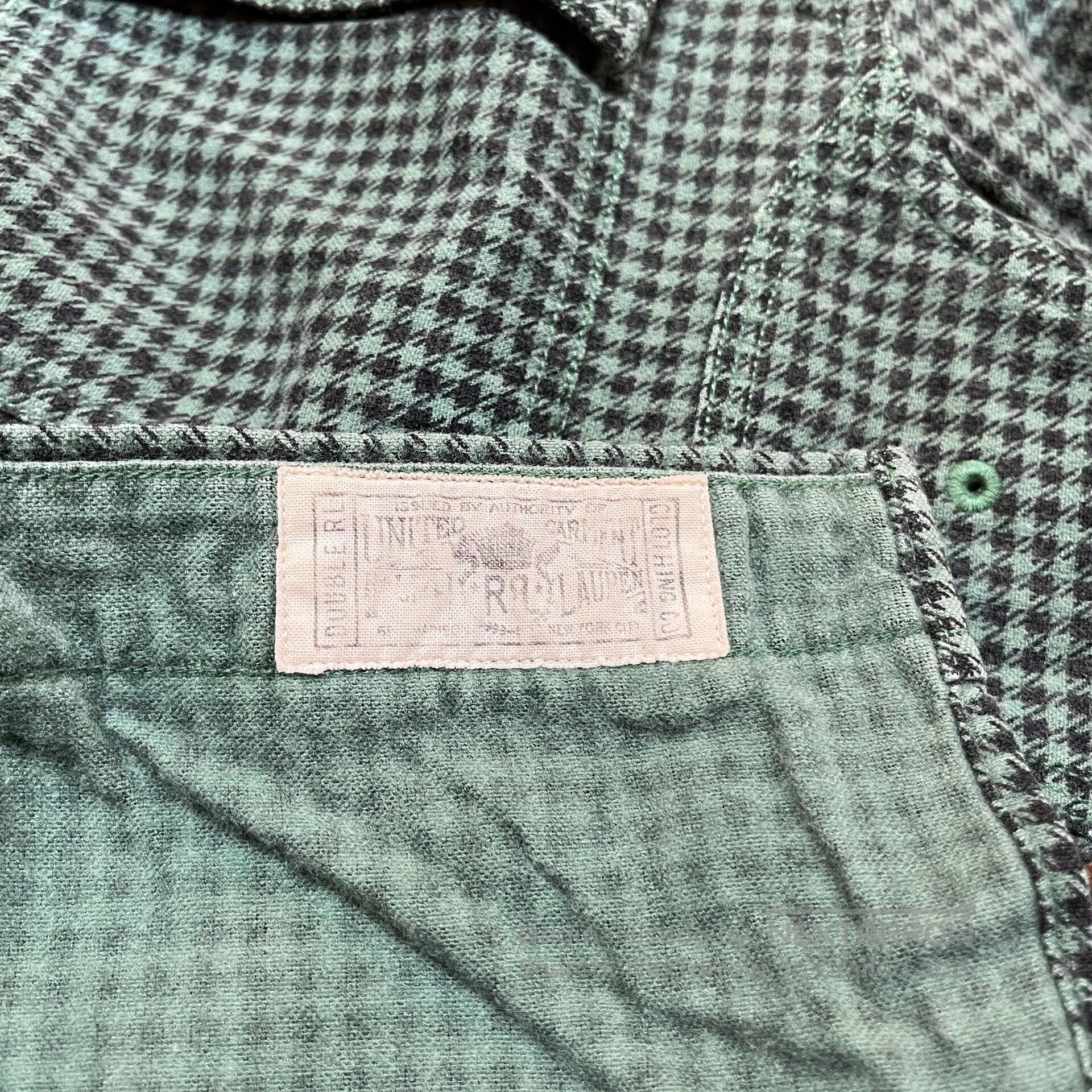 RRL Ralph Lauren Vintage Green Houndstooth Button. Size US M / EU 48-50 / 2 - 4 Thumbnail
