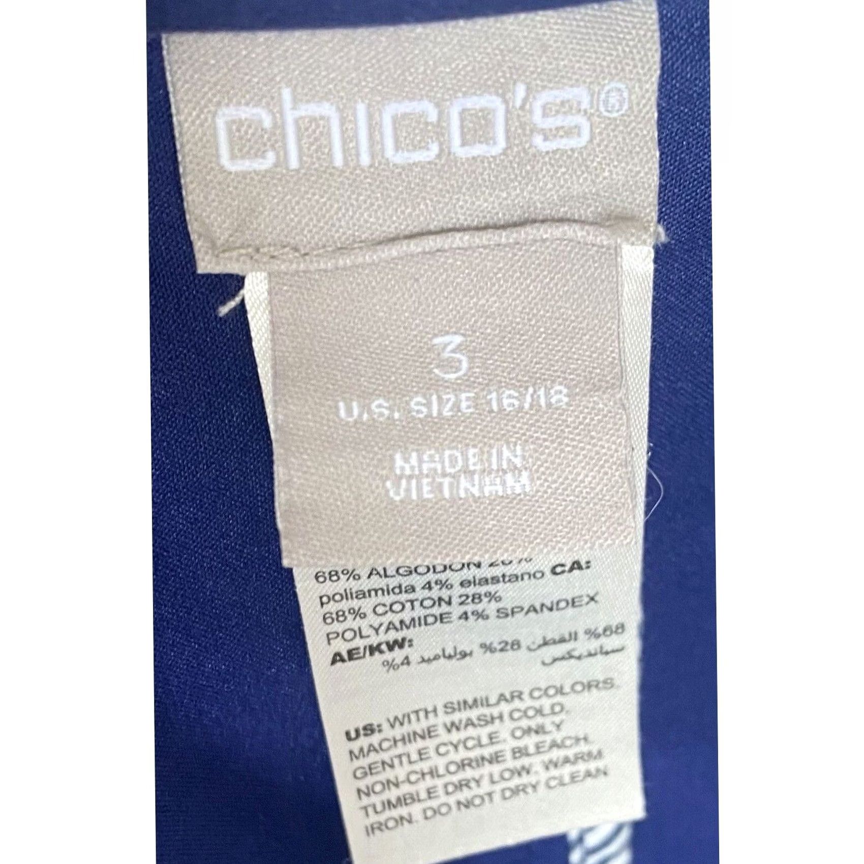 Vintage Chico’s Women's Utility Jacket Dark Blue Polka Dot Luxe Twill Cotton Sz XL (3) Size XL / US 12-14 / IT 48-50 - 7 Thumbnail