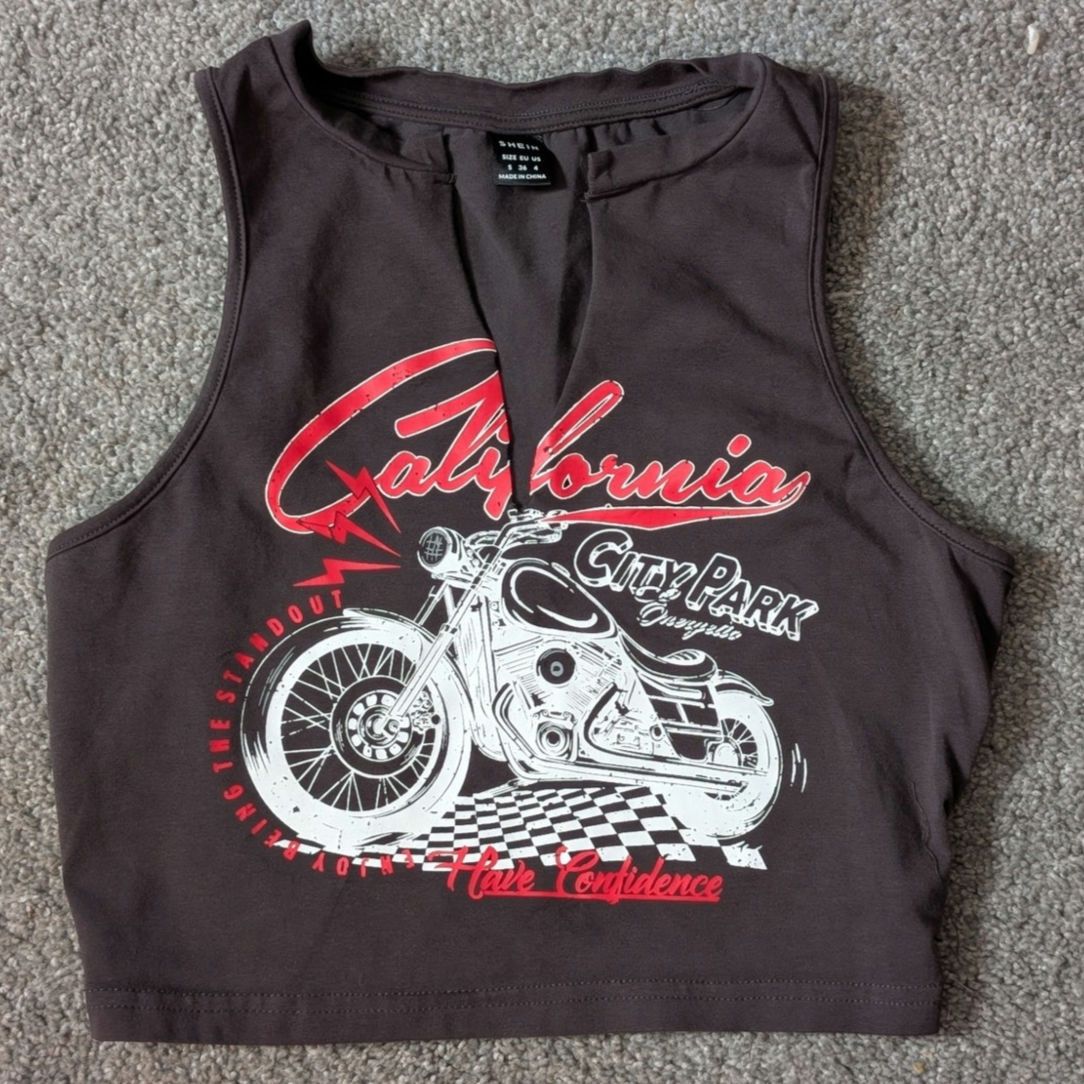 Shein Charcoal Grey Grunge Style Micro Tank by Shein | Streetwear Size S / US 4 / IT 40 - 2 Thumbnail
