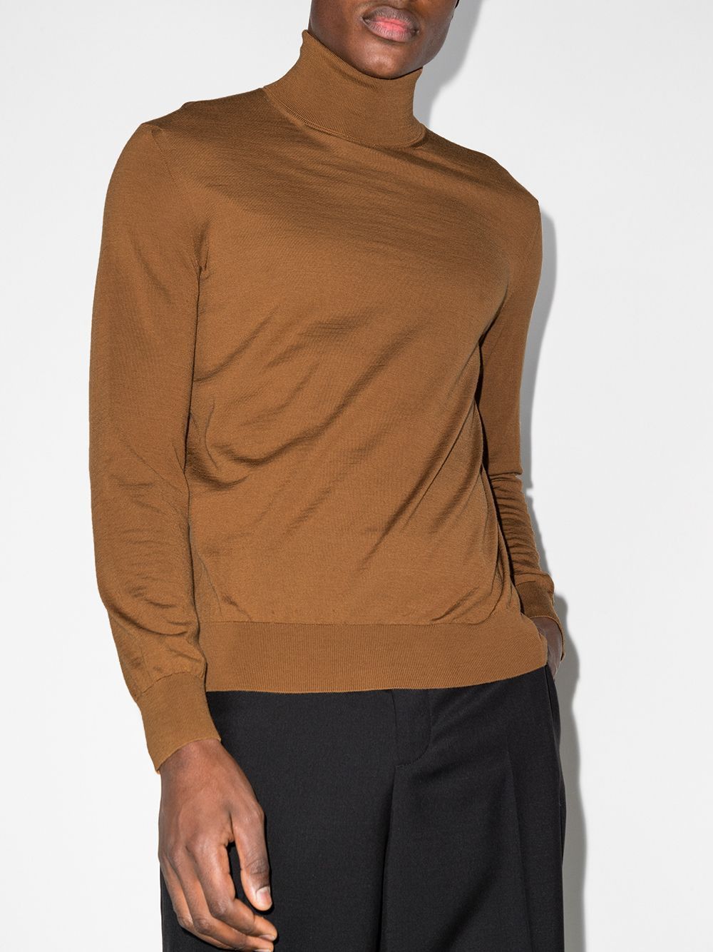 Ermenegildo Zegna Zegna Couture Brown Wool Roll Neck Jumper Size US S / EU 44-46 / 1 - 3 Thumbnail
