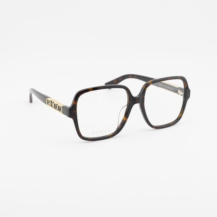 Gucci Gucci GG1193OA 002 Eyeglasses Havana 57mm Square Frame Size ONE SIZE - 5 Thumbnail