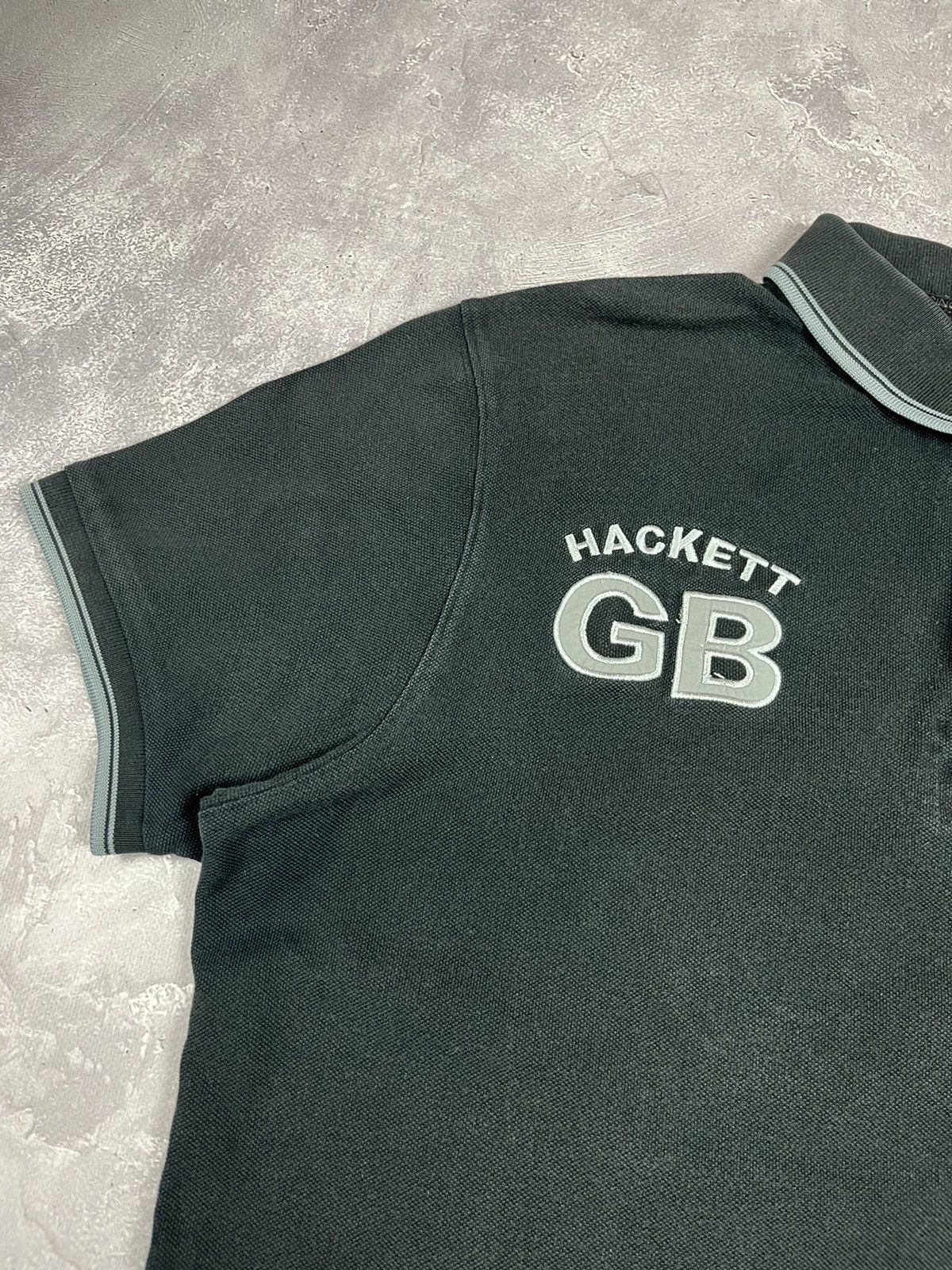 Hackett Hackett GB Aston Martin Racing DBR 9 Faded Grey Polo Shirt Size US XL / EU 56 / 4 - 3 Thumbnail