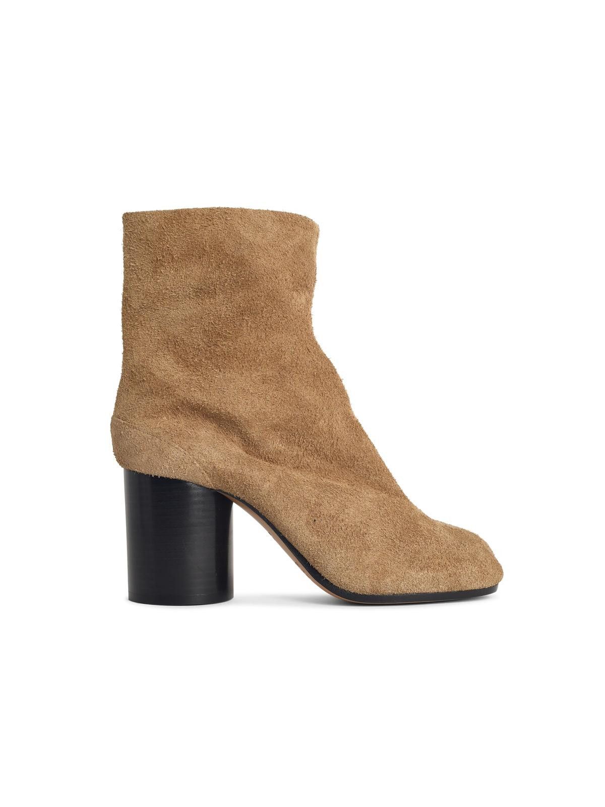 MAISON MARGIELA Camel Suede Tabi Ankle Boots