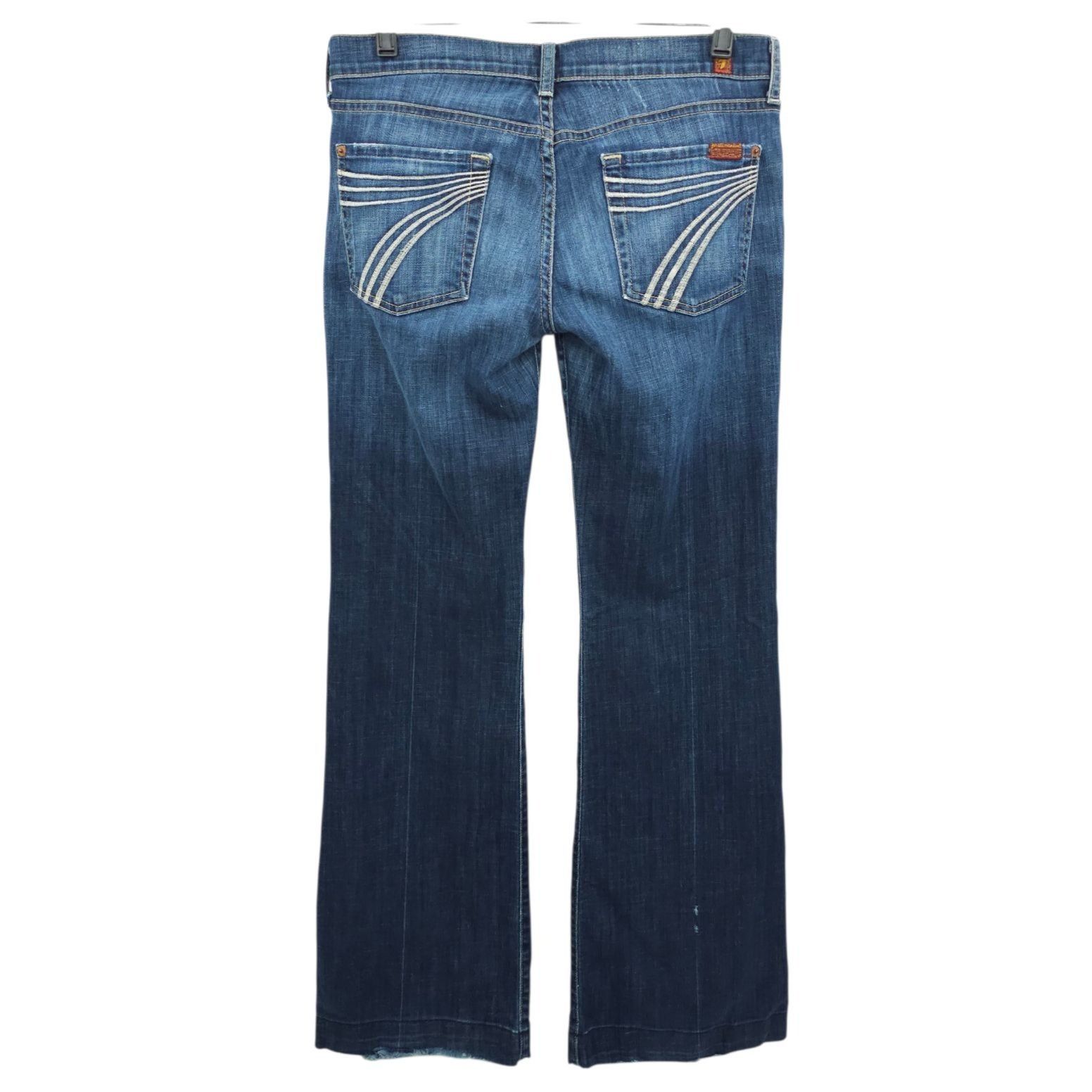 7 For All Mankind 7 For All Mankind Dojo Jeans 29 Dark Wash Wide Leg Flare Size 31" - 2 Thumbnail