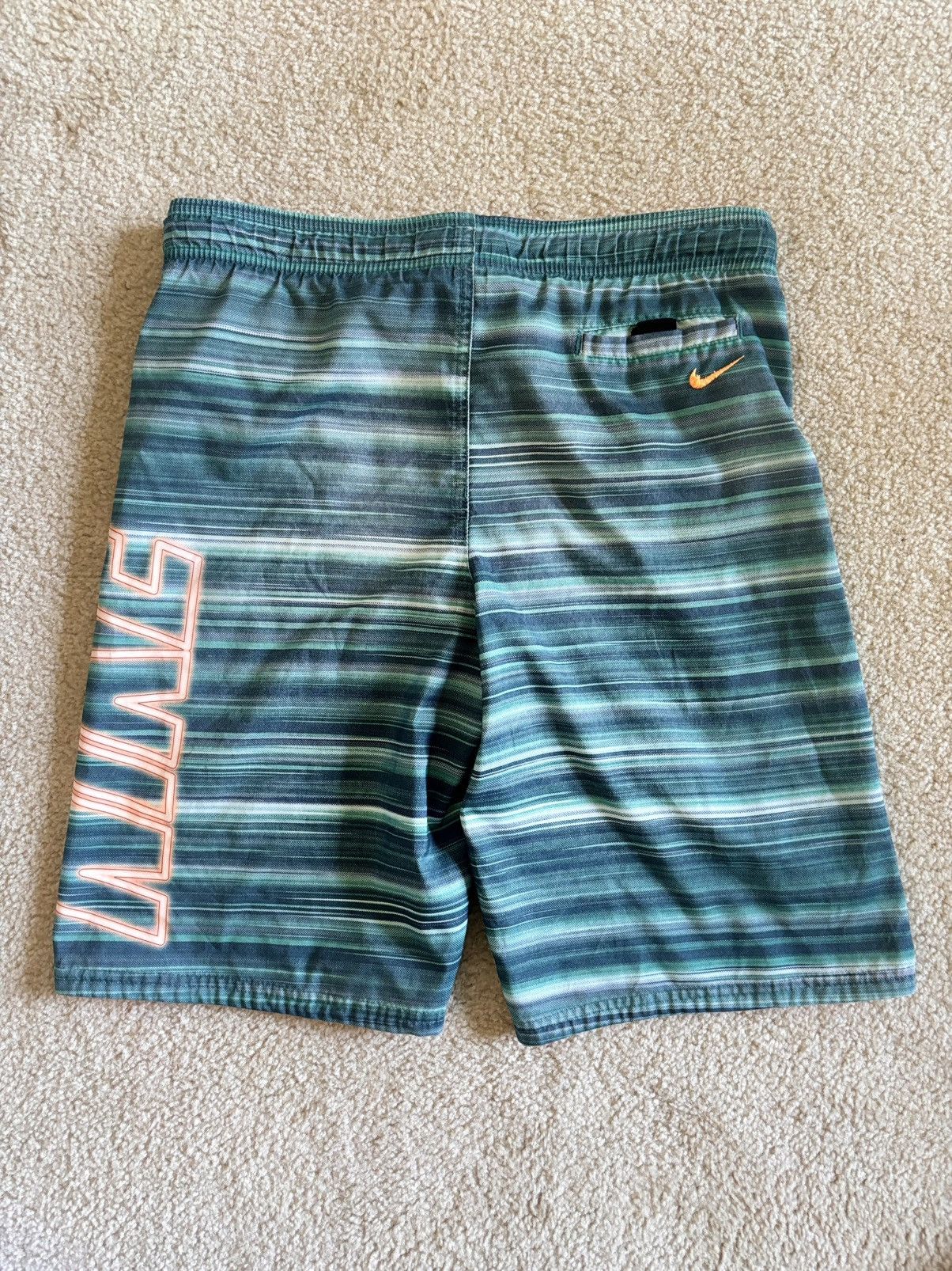 Nike Men Nike Swim Trunks Board Shorts Teal Blue Drawstring M Size US 32 / EU 48 - 3 Thumbnail