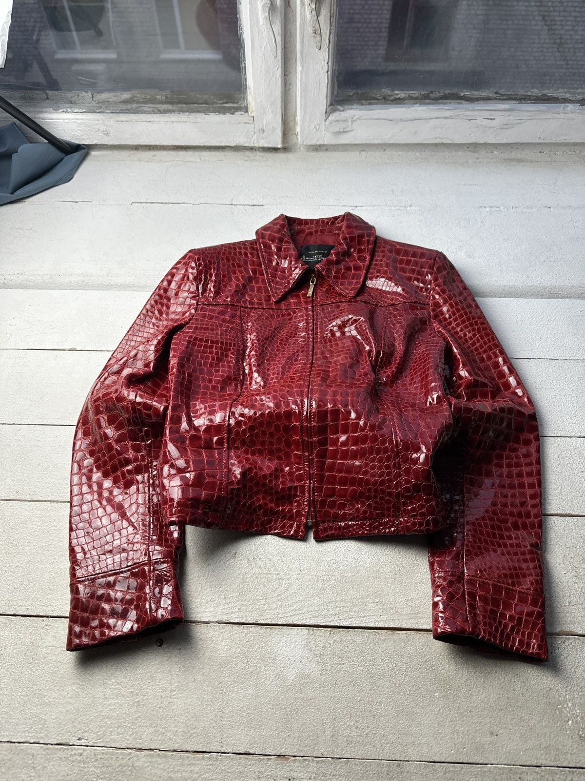 Other SEXY 18+🚨Y2K TYPE DIRTY SLIM FIT ZIP LEATHER JACKET Size S / US 4 / IT 40 - 1 Thumbnail