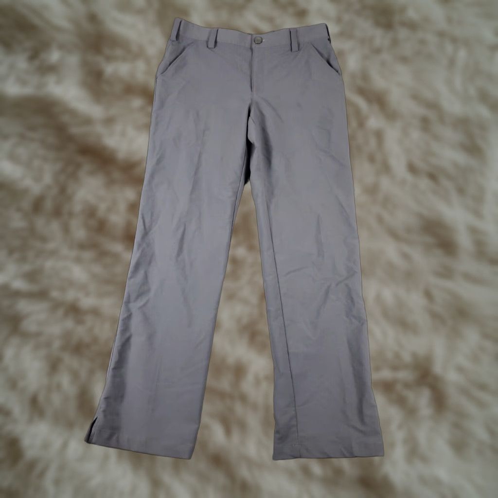 Under Armour Under Armour Chino Pants Mens 34x32 Gray Flat Front Golf Trousers Size US 34 / EU 50 - 1 Thumbnail