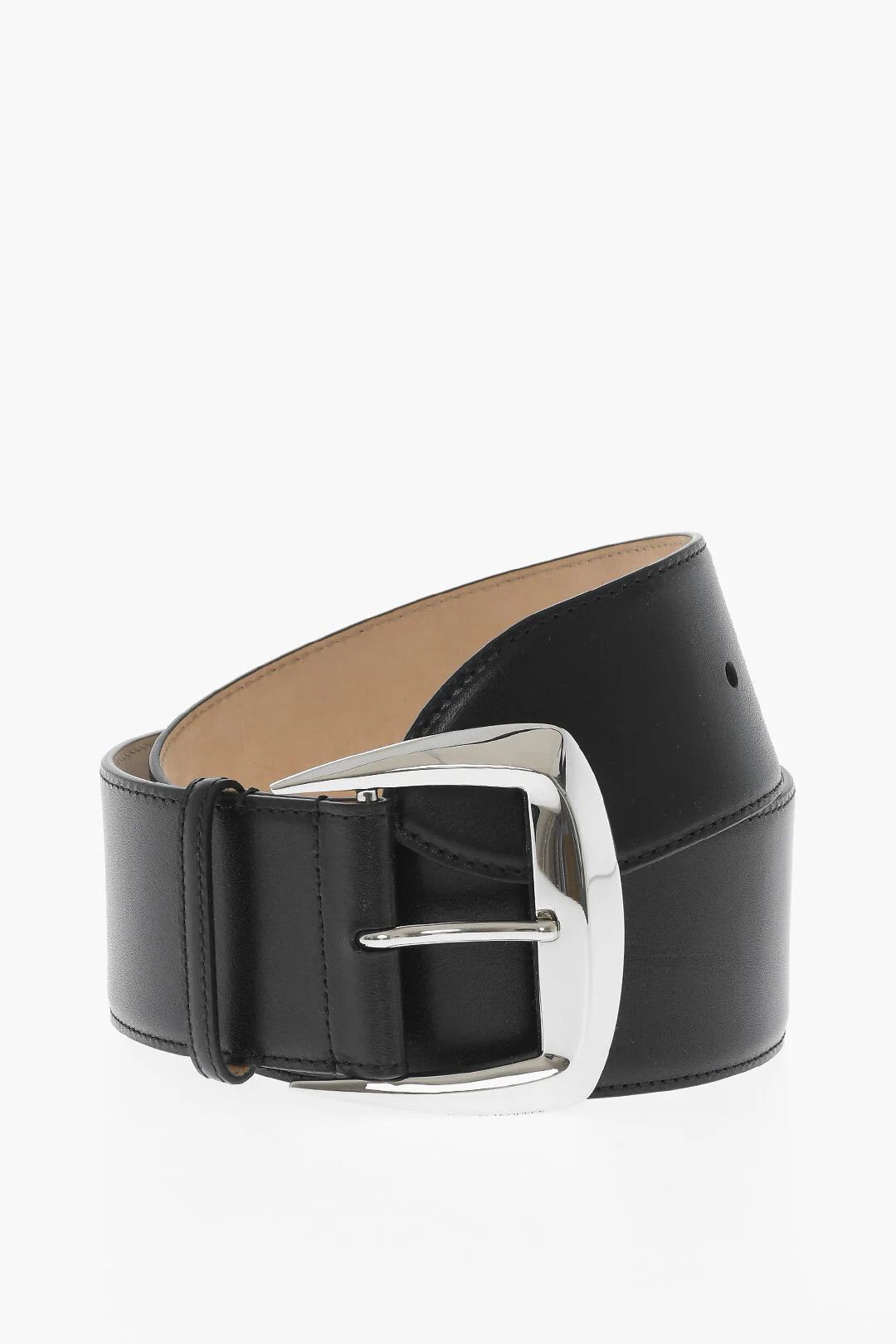 Alexander McQueen og1mm0426 Size: 75 / Leather Maxi Belt in Black Size ONE SIZE - 1 Thumbnail