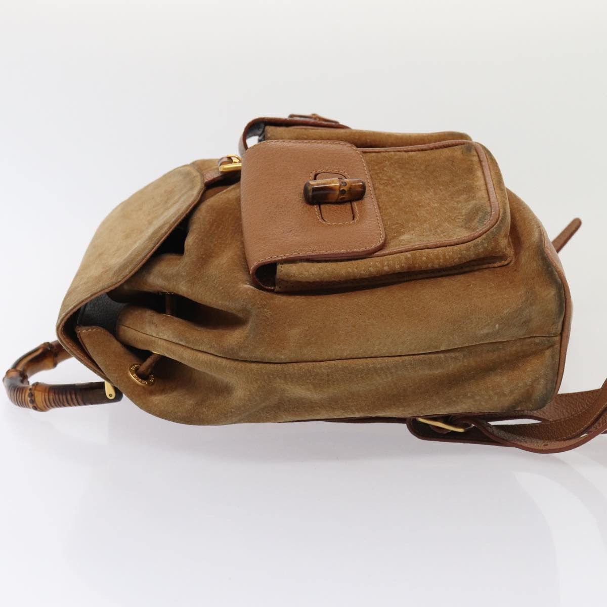 Gucci GUCCI Bamboo Shoulder Bag Suede Brown Gold 003 2058 003 2058 Size ONE SIZE - 5 Thumbnail