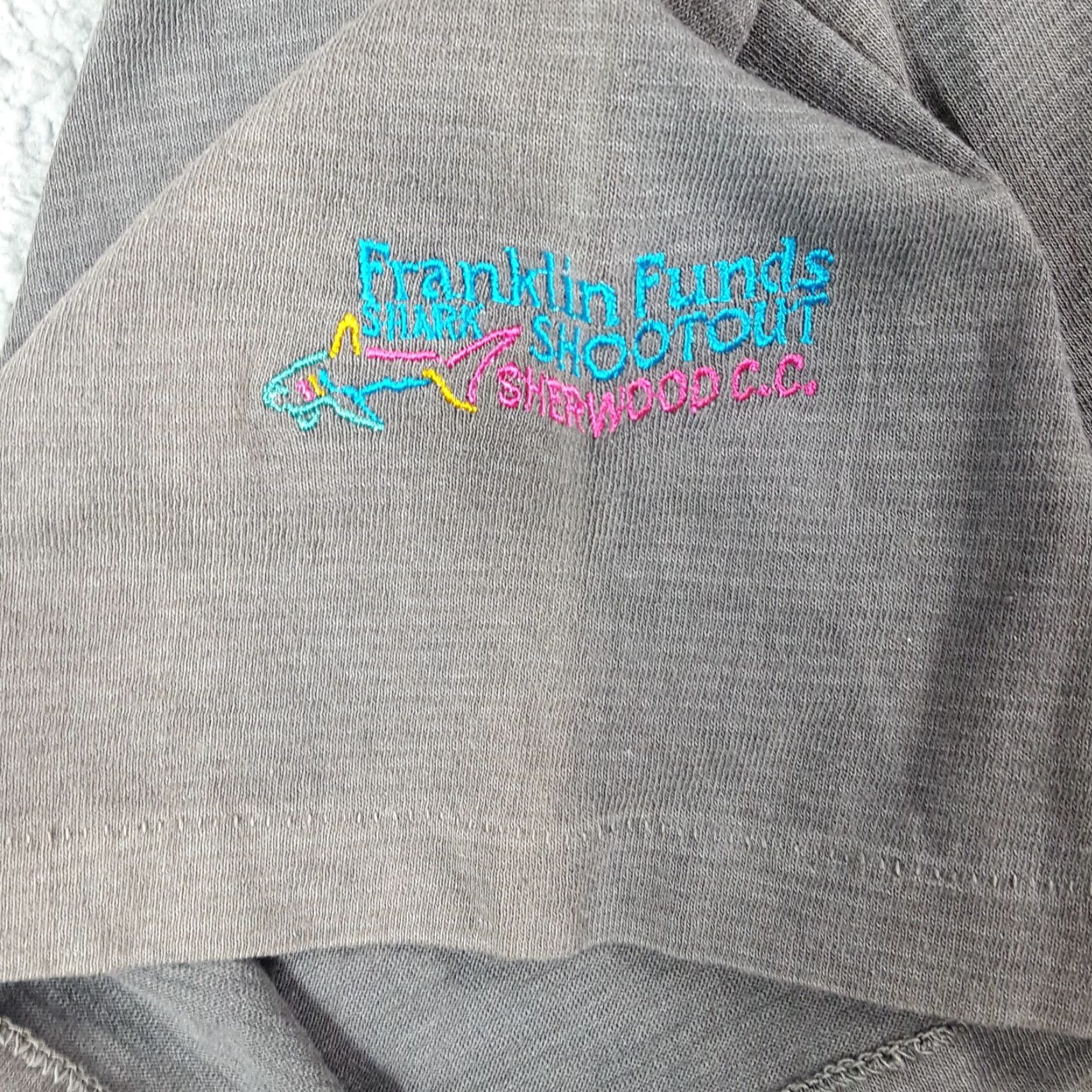 Logo 7 VINTAGE Greg Norman Golf Shark Logo T-Shirt Men Large Gray 90s 2000s Y2K Embroidered Crew Neck Short Sleeve USA Made Size US L / EU 52-54 / 3 - 7 Thumbnail
