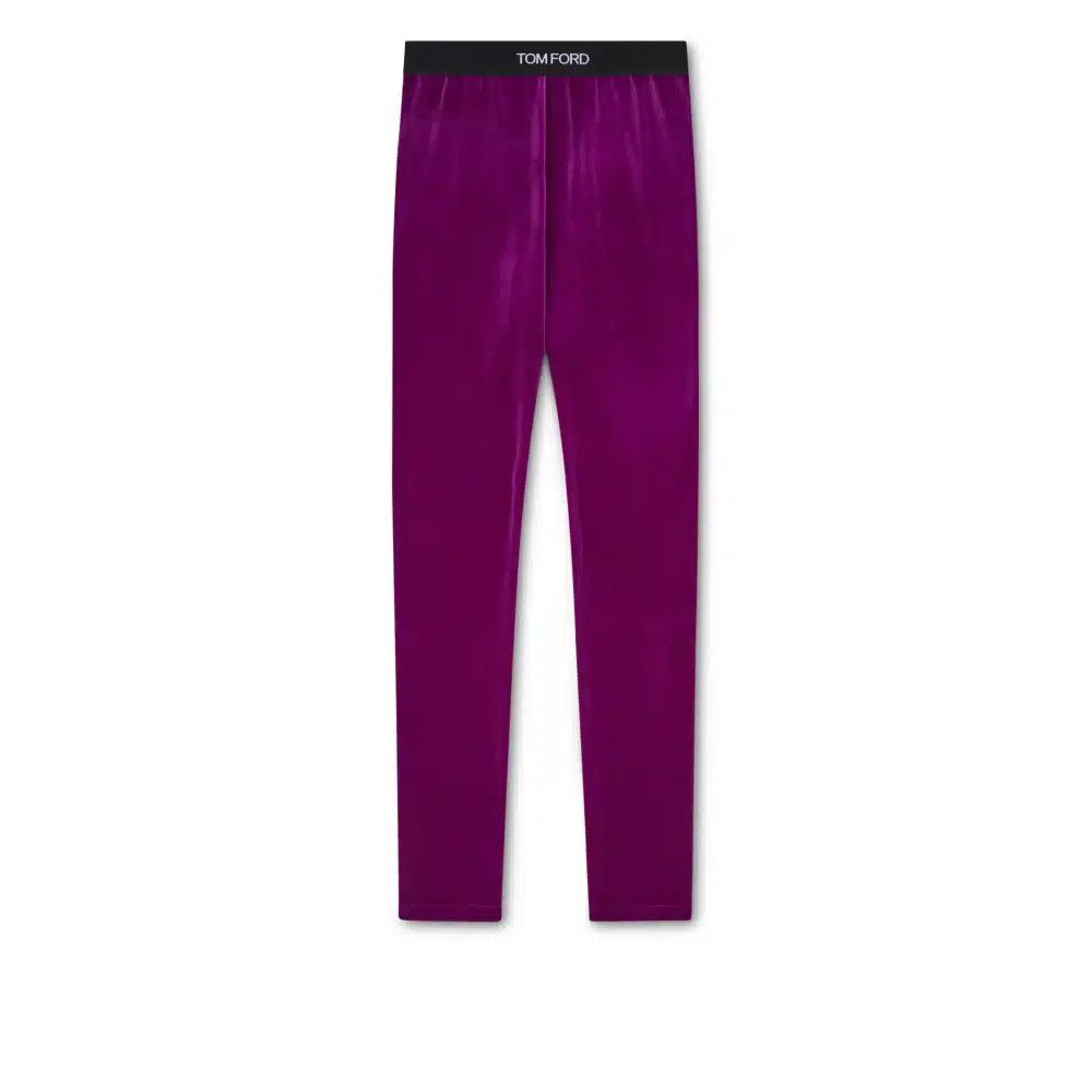 Tom Ford o1loc1c0625 PAJ121 Velour Leggings in Purple Size 26" / US 2 / IT 38 - 1 Thumbnail