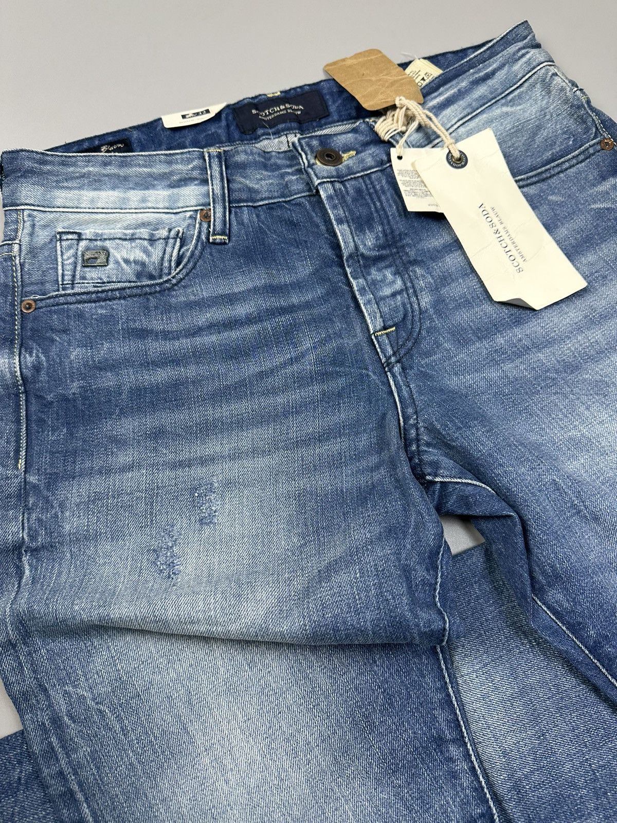 Scotch & Soda Scotch&Soda Skinny Fit Wash Blue Jeans Size US 28 / EU 44 - 2 Thumbnail