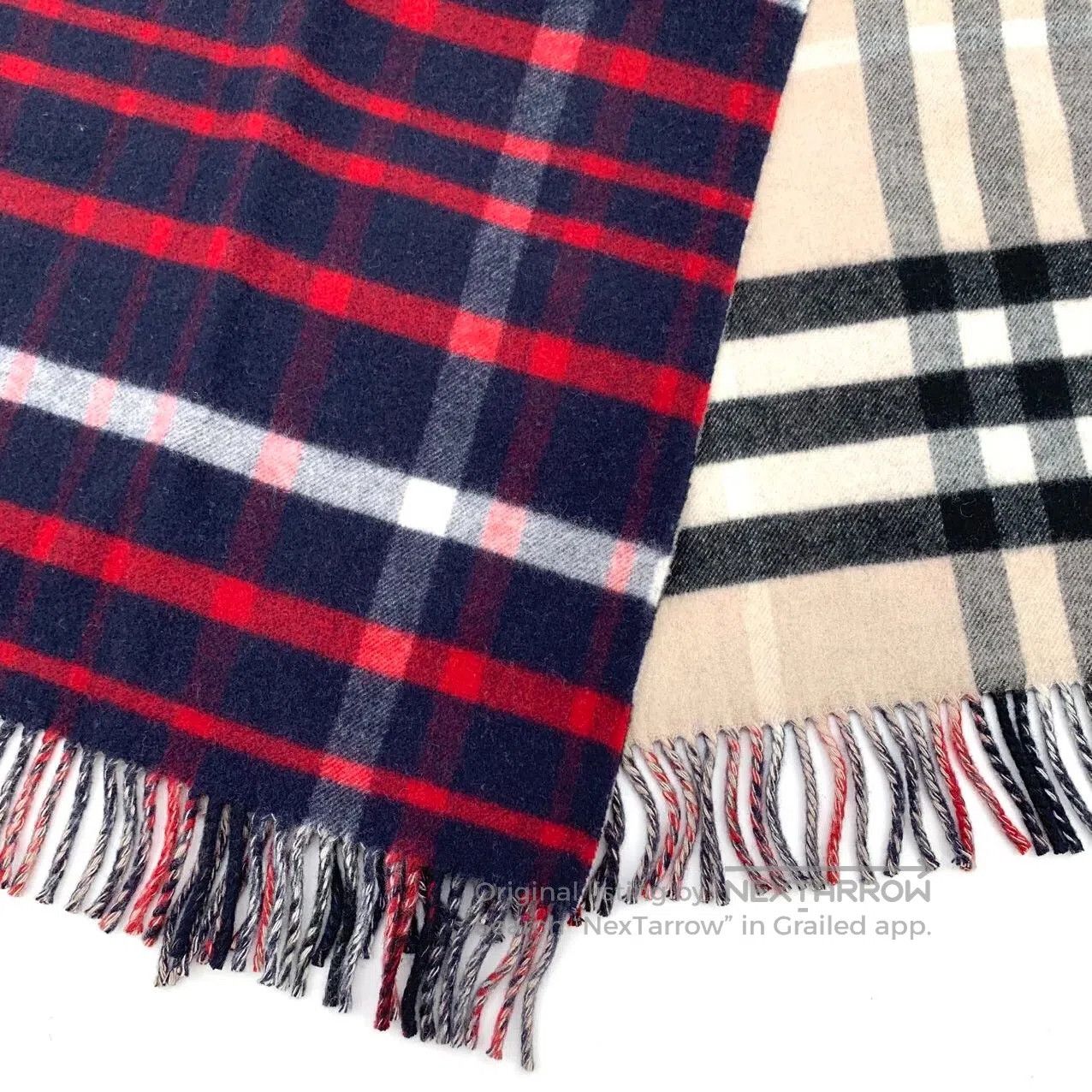 Burberry Burberry Multicolor Plaid Wool Fringe Scarf| Size ONE SIZE - 6 Thumbnail