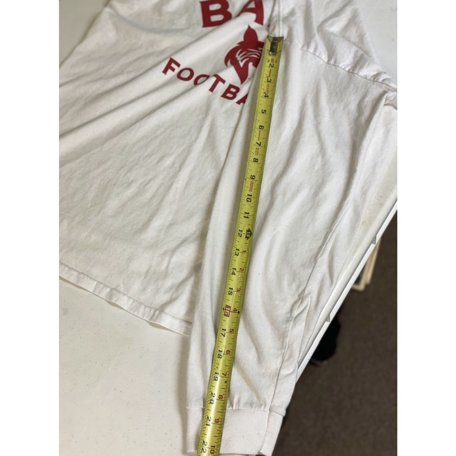 Gildan Gildan Mens Bates Football Long Sleeve T-Shirt College White M Medium Regular Crew Neck Shirt Mens Size US M / EU 48-50 / 2 - 5 Thumbnail