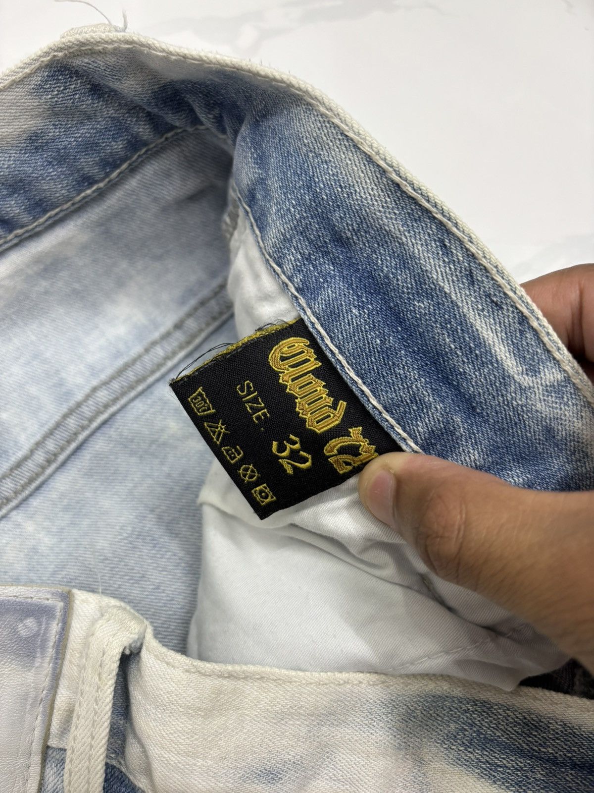 If Six Was Nine × Le Grande Bleu (L.G.B.) × Yasuyuki Ishii 🔥VINTAGE CLOUD72 BLEACHED DISTRESSED DENIM JEANS Size US 32 / EU 48 - 13 Thumbnail