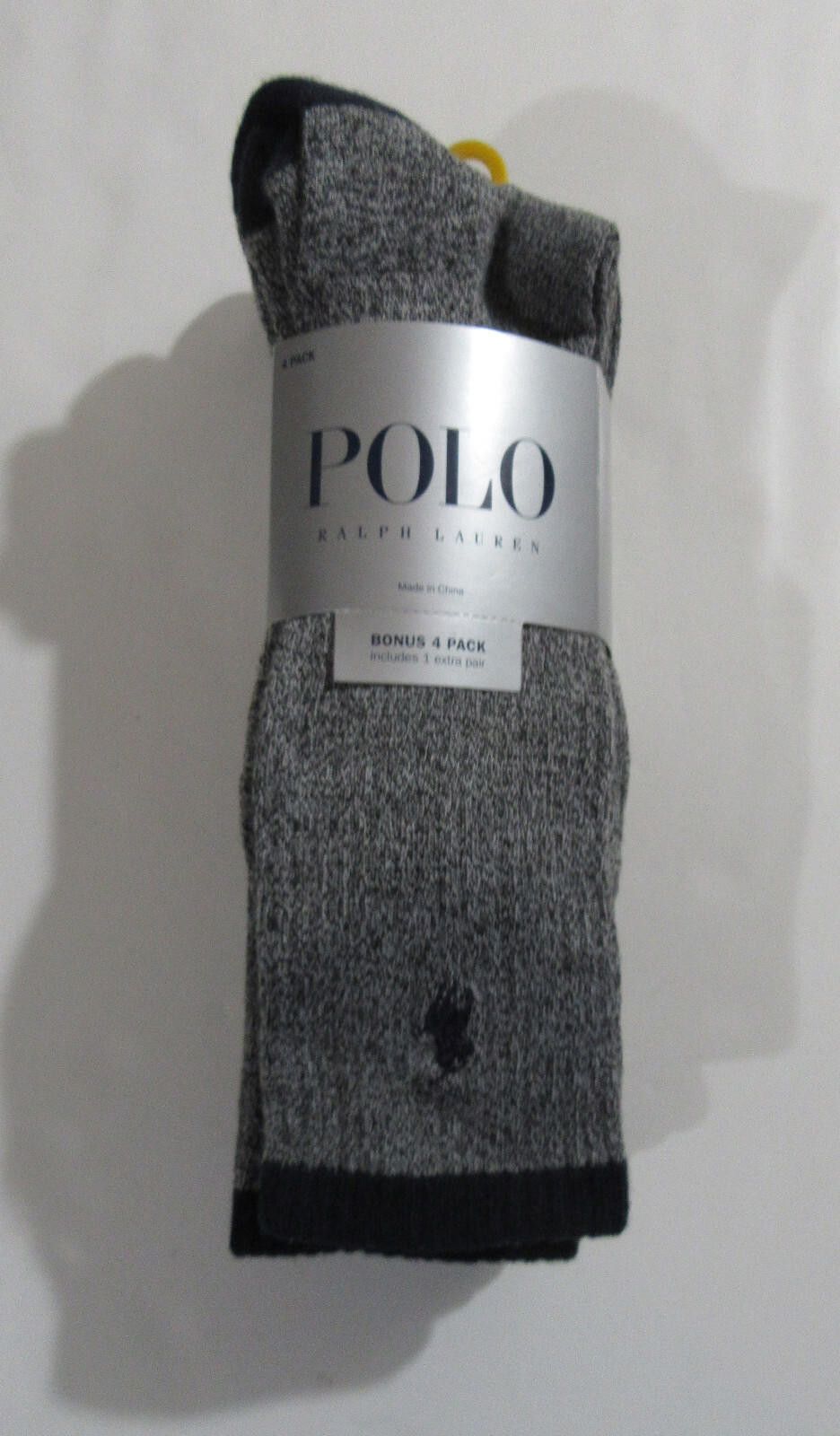 Polo Ralph Lauren Polo Ralph Lauren Mens Contrast Heel Crew Socks 4 pack Size ONE SIZE - 1 Thumbnail