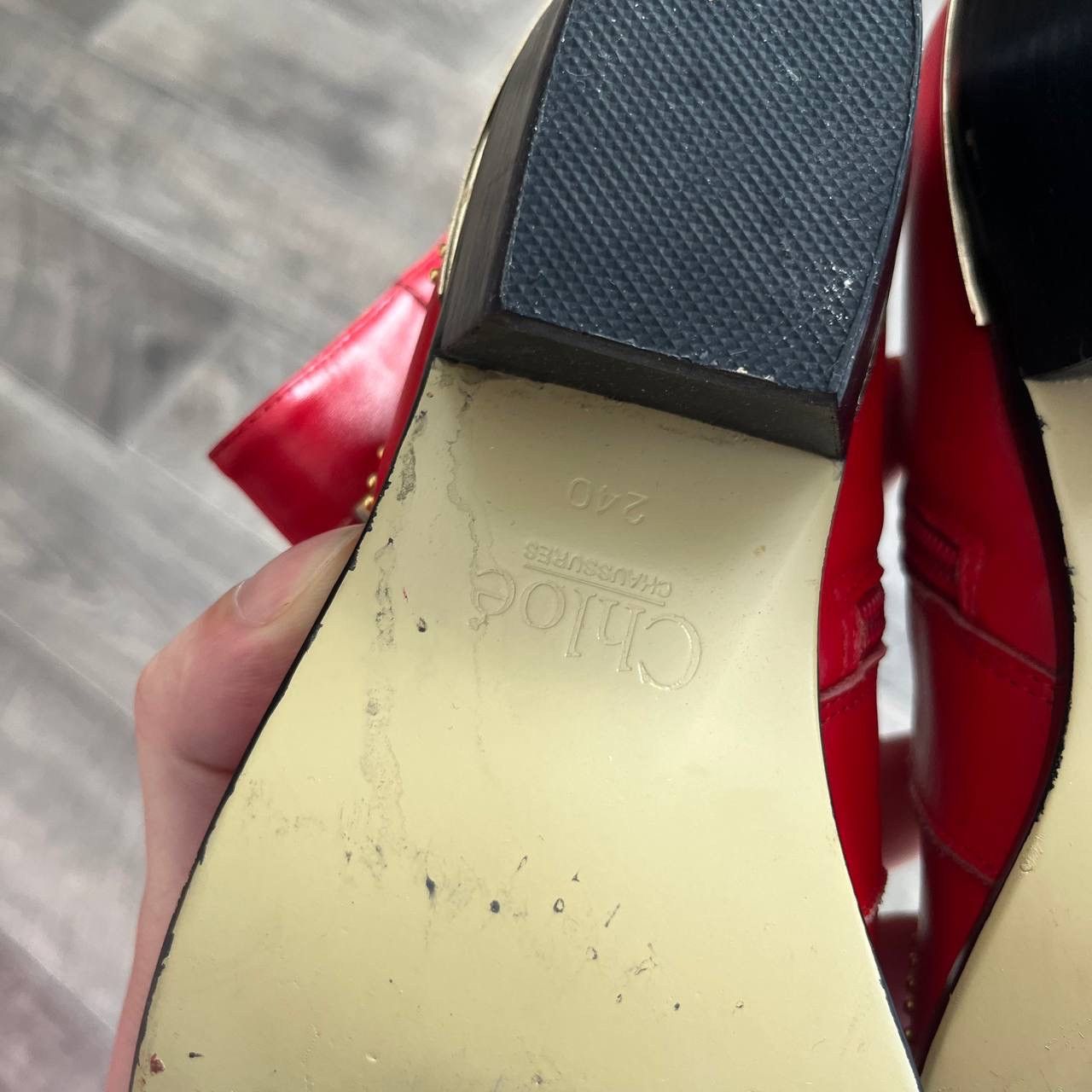 Chloe Chloé Red Studded Buckle Western Ankle Boots Pointed Toe Size US 7 / IT 37 - 8 Thumbnail