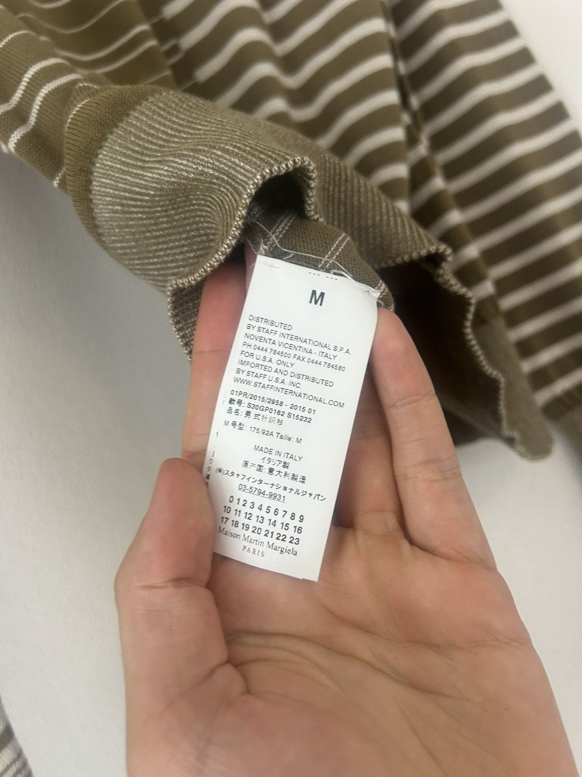 Maison Margiela Reconstructed Asymmetric Striped V-Neck Sweater Size US M / EU 48-50 / 2 - 11 Thumbnail