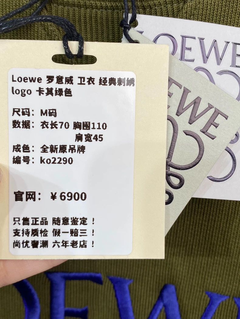 Loewe LOEWE Classic embroidered logo khaki green hoodie Size M / US 6-8 / IT 42-44 - 5 Thumbnail