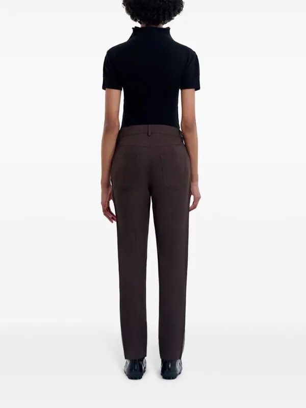 Marni o1w1db11125 Panelled Straight-Leg Trousers in Brown Size 28" / US 6 / IT 42 - 4 Thumbnail
