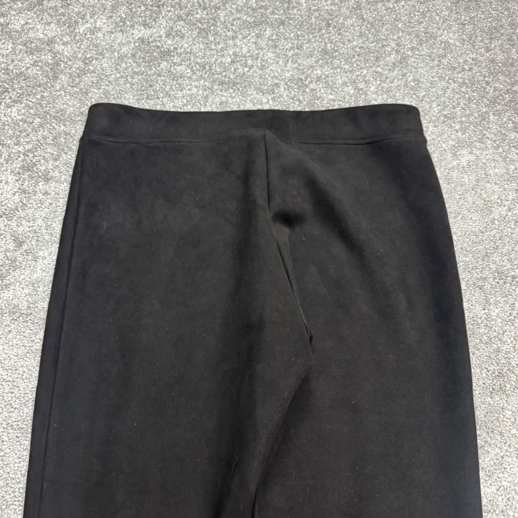 Andrew Marc Andrew Marc High Rise Pull On Faux Suede Pants Womens XL Black Stretch Classic Size 40" / US 18 - 3 Thumbnail