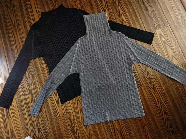 Issey Miyake Issey Miyake size:3 Grey pleated long-sleeved shirt Size M / US 6-8 / IT 42-44 - 2 Thumbnail
