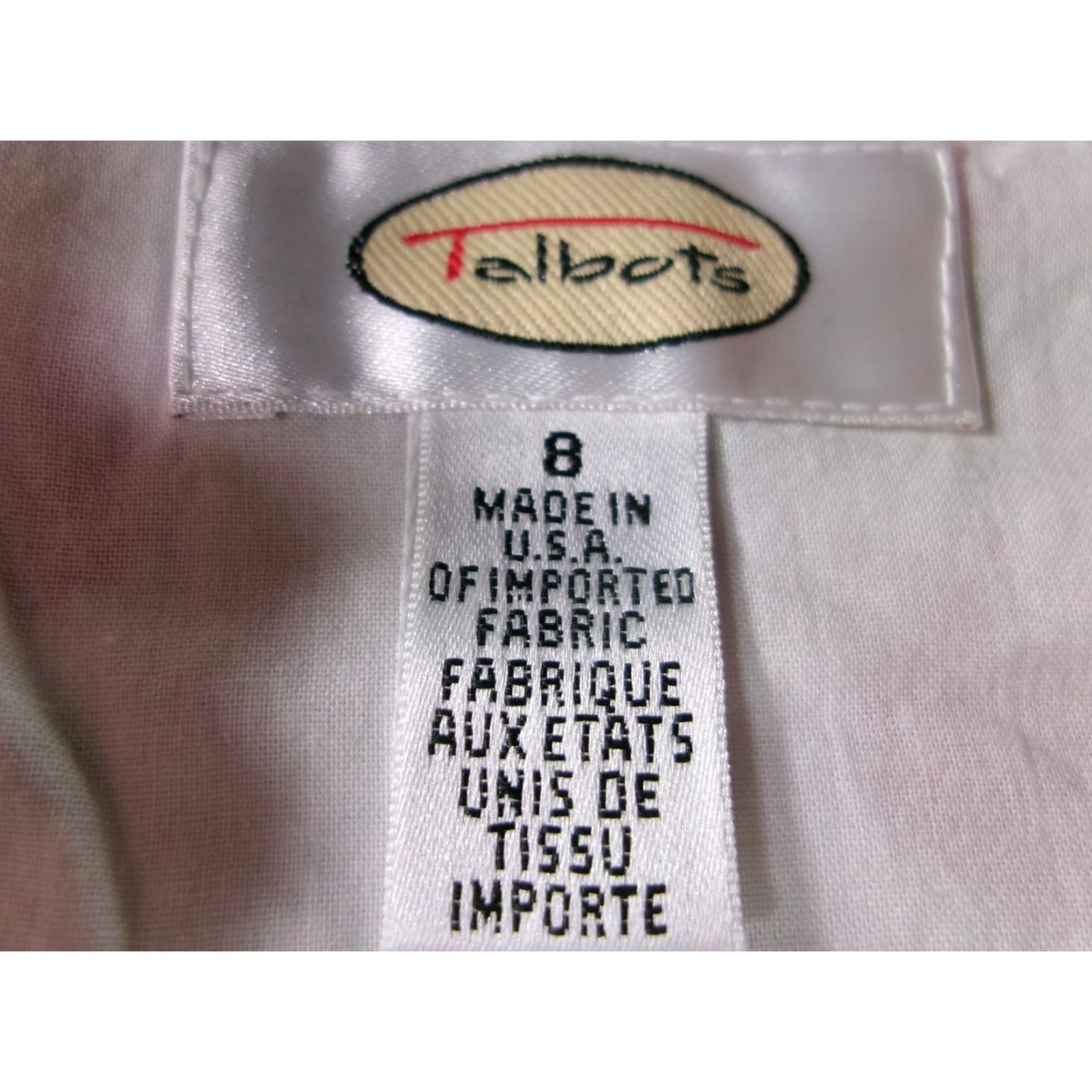 Talbots VINTAGE Talbots Dress Women 8 White Pink Floral Ruffle Trim Fit & Flare Casual Summer Sleeveless Knee Length USA Size M / US 6-8 / IT 42-44 - 7 Thumbnail