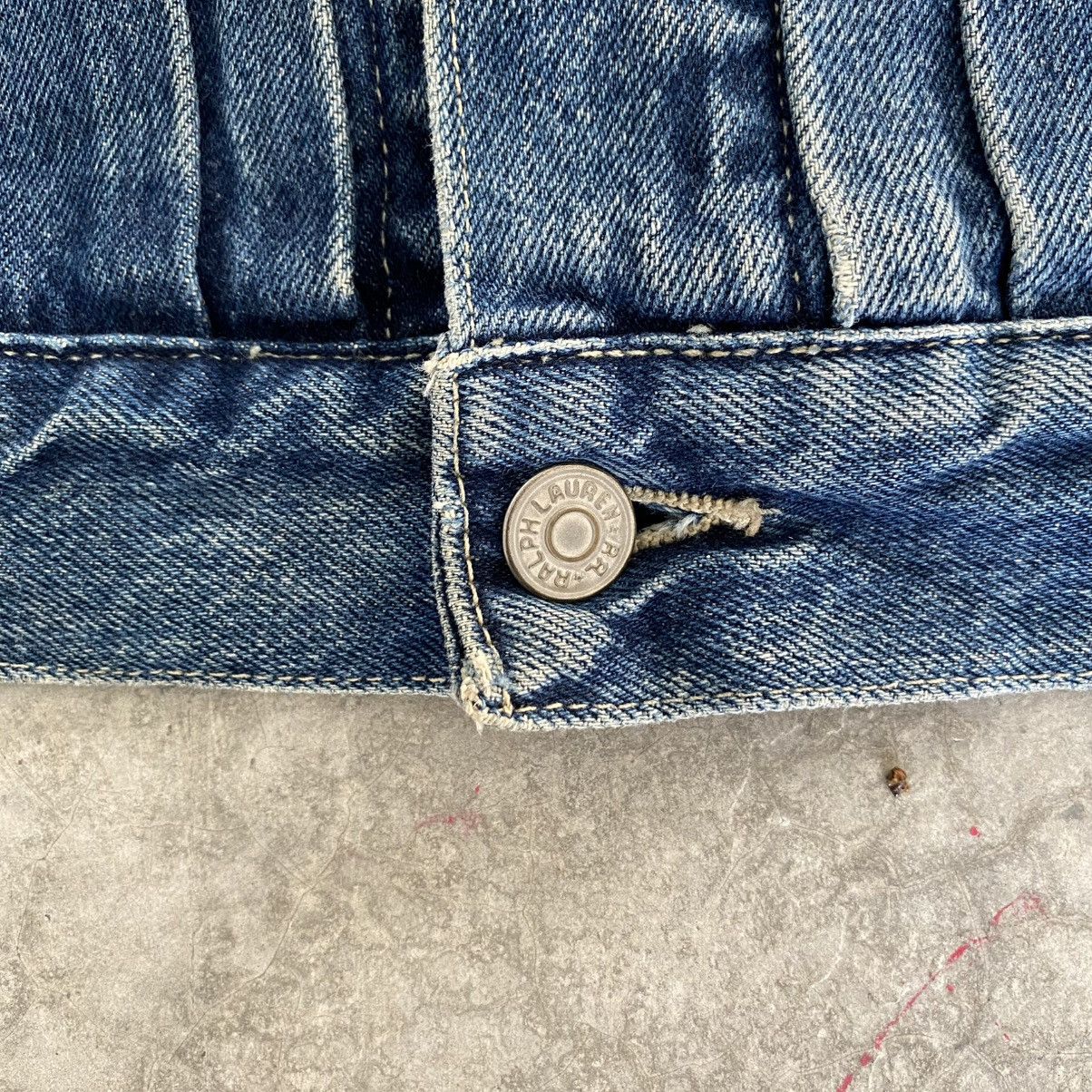 RRL Ralph Lauren VTG 90’s RRL Ralph Lauren Buckle Back Pleated Denim Jacket Size US XL / EU 56 / 4 - 4 Thumbnail