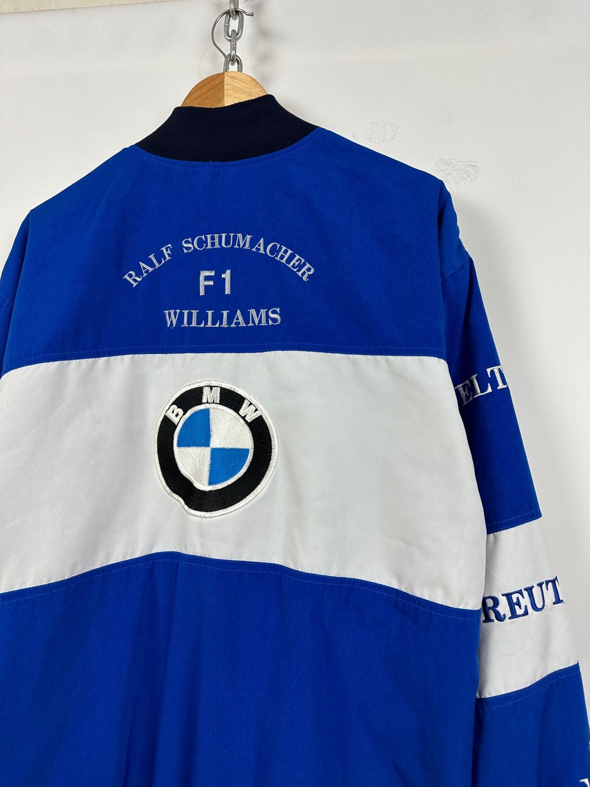 BMW Vintage BMW F1 Williams Ralf Schumacher Racing Bomber Jacket Size US XXL / EU 58 / 5 - 18 Thumbnail