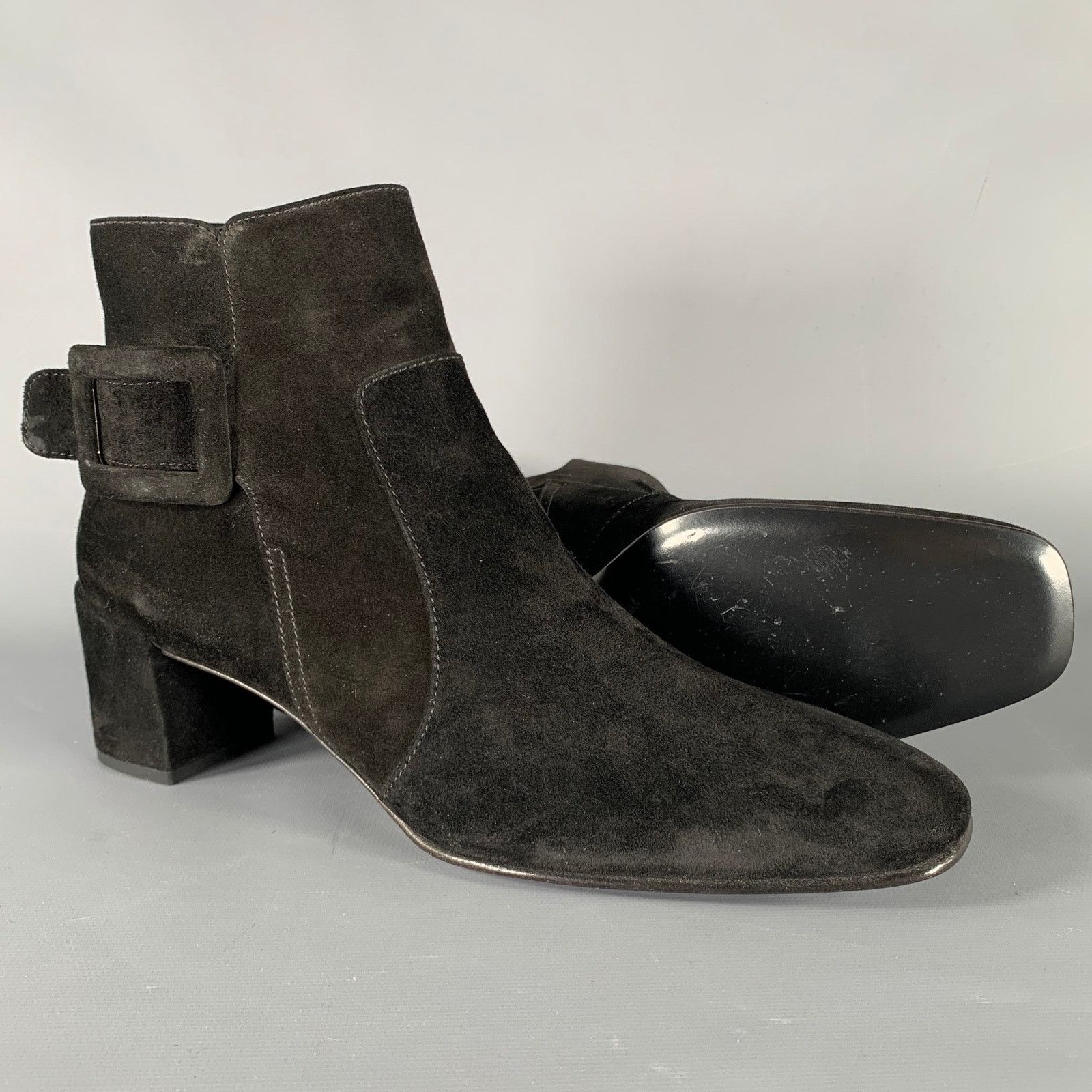 Roger Vivier ROGER VIVIER Size 9 Black Suede Chunky Heel Boots Size US 9 / IT 39 - 5 Thumbnail