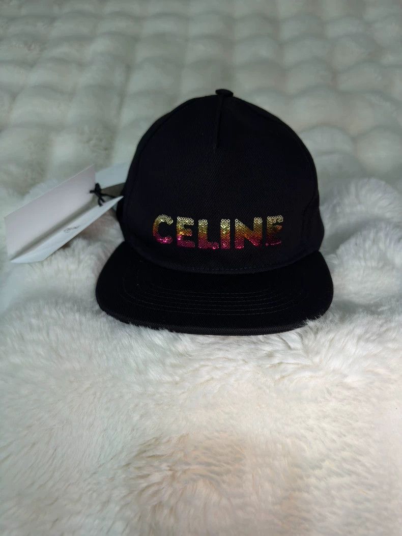 Celine CELINE Colorful sequined logo baseball cap hat Size ONE SIZE - 1 Thumbnail