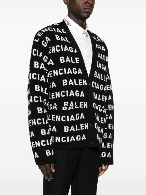 Balenciaga o1la1rc1a0226 All-Over Cardigan In Black/White Size US S / EU 44-46 / 1 - 3 Thumbnail