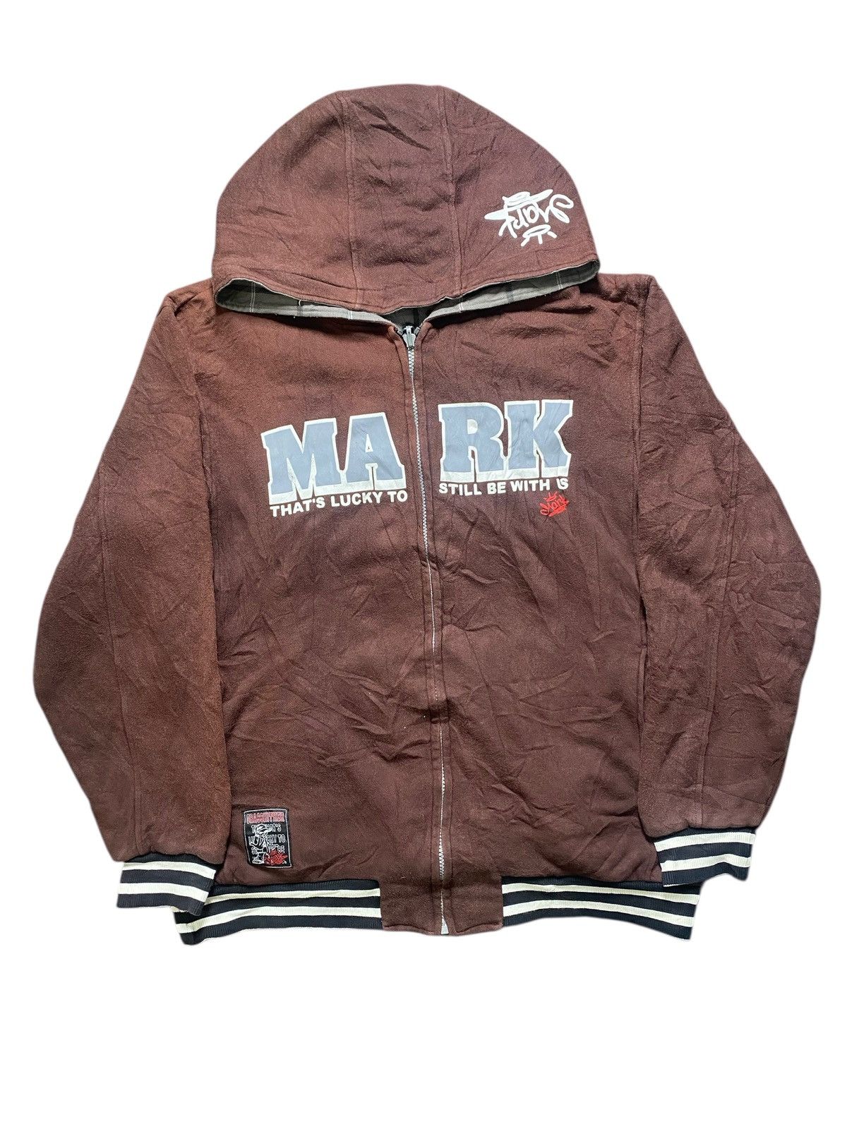 Vintage VINTAGE GRASS HITHER MARK HOODIE ZIPPER HIPHOP PUNK Y2K Size US L / EU 52-54 / 3 - 1 Thumbnail