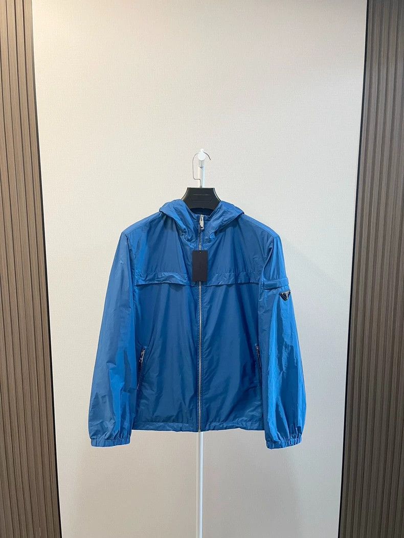 Prada Prada Blue Metal Triangle Logo Windbreaker Jacket 2502-Next Size US M / EU 48-50 / 2 - 1 Thumbnail