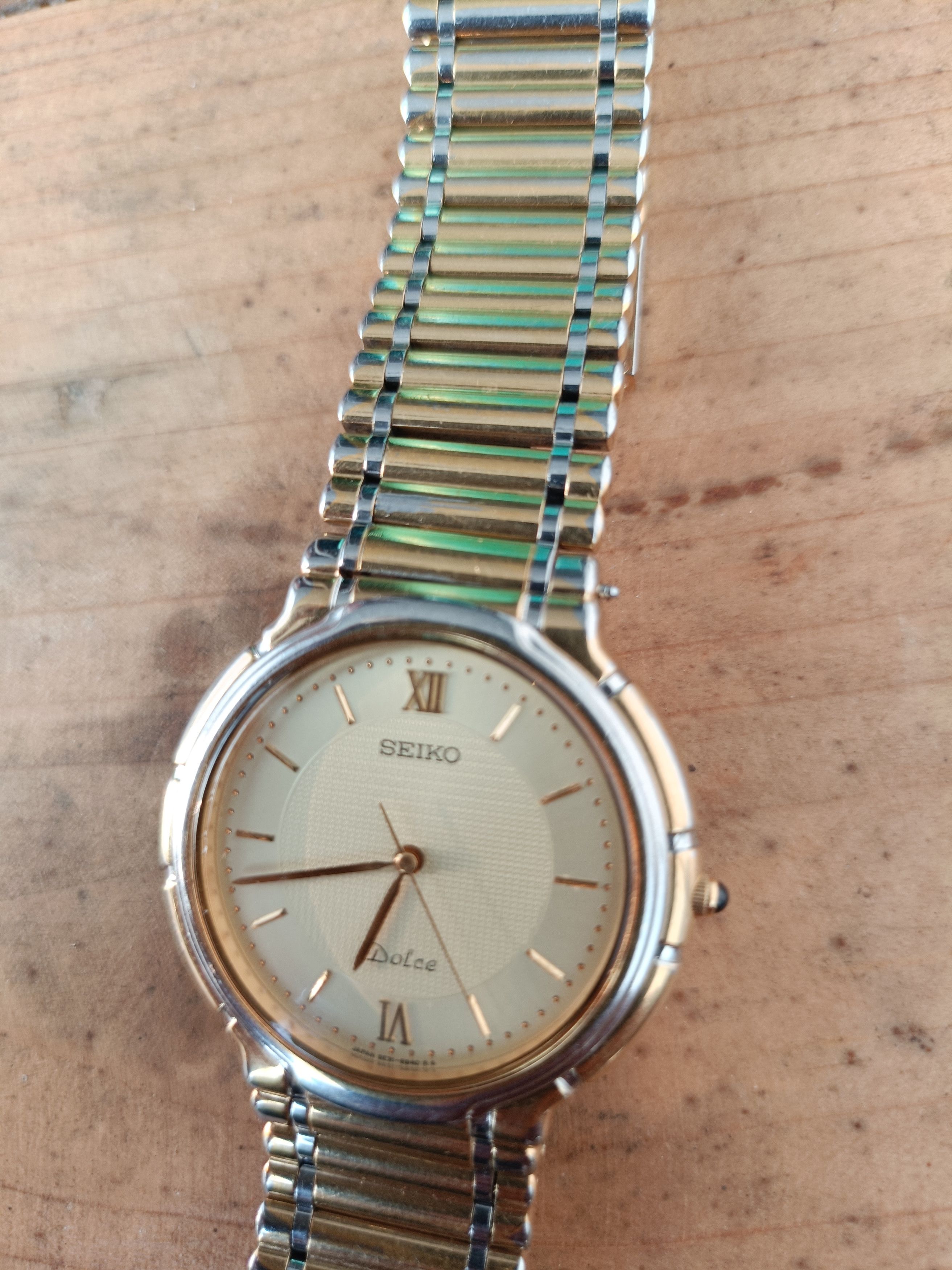 Seiko × Vintage Vintage Seiko dolce bamboo 5e31-6b50 two tone watch Size ONE SIZE - 8 Thumbnail