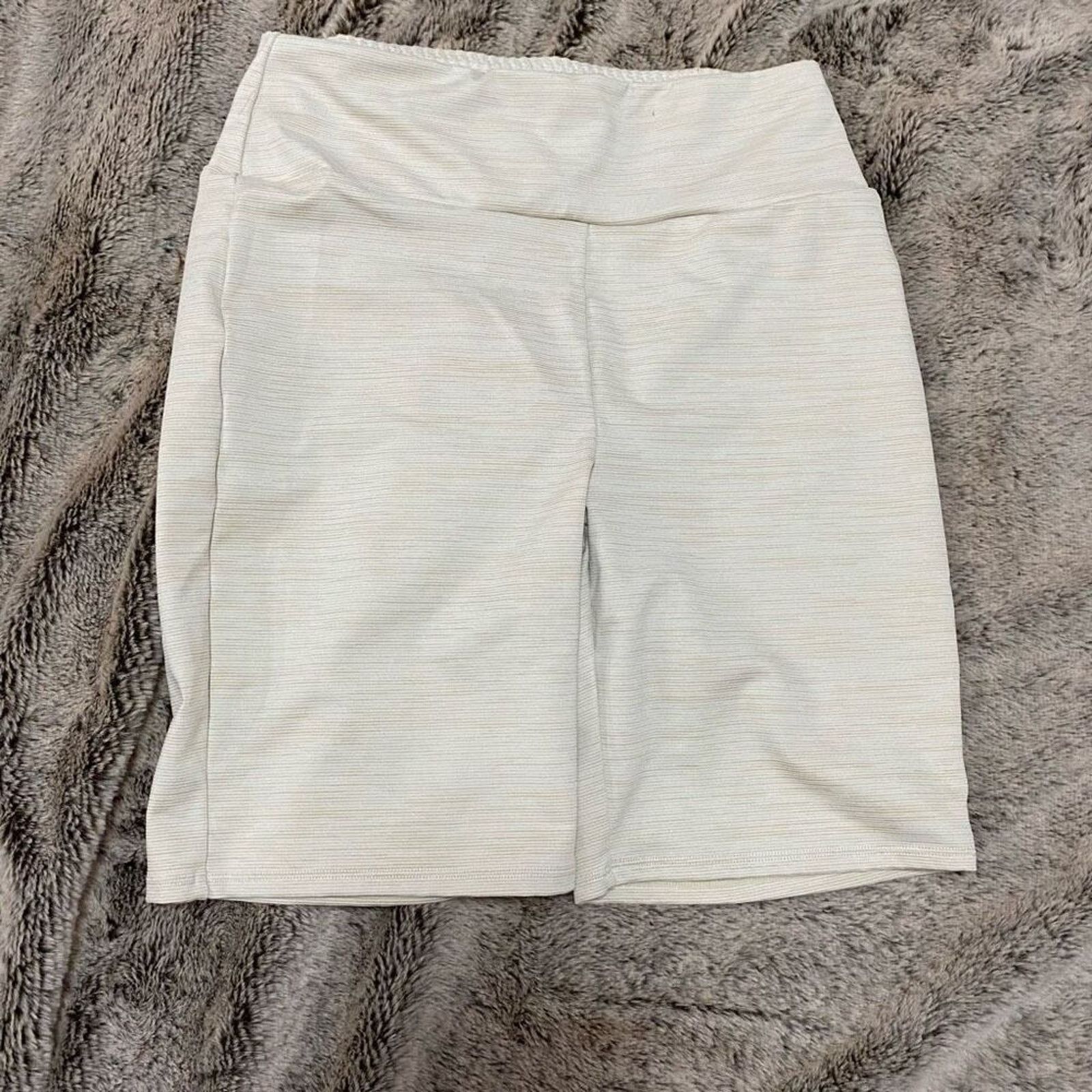 Other Adore Me Cream Heathered High-Waist Bike Shorts | Sz S Size 27" / US 4 / IT 40 - 2 Thumbnail