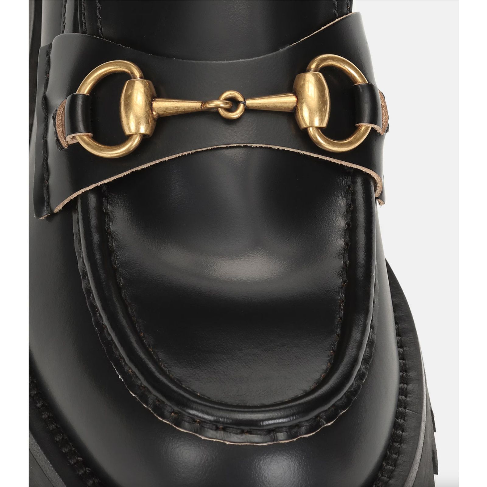 Gucci Gucci Cordovan Black Leather Horsebit Lug Sole Flat Platform Size US 12 / IT 42 - 9 Thumbnail