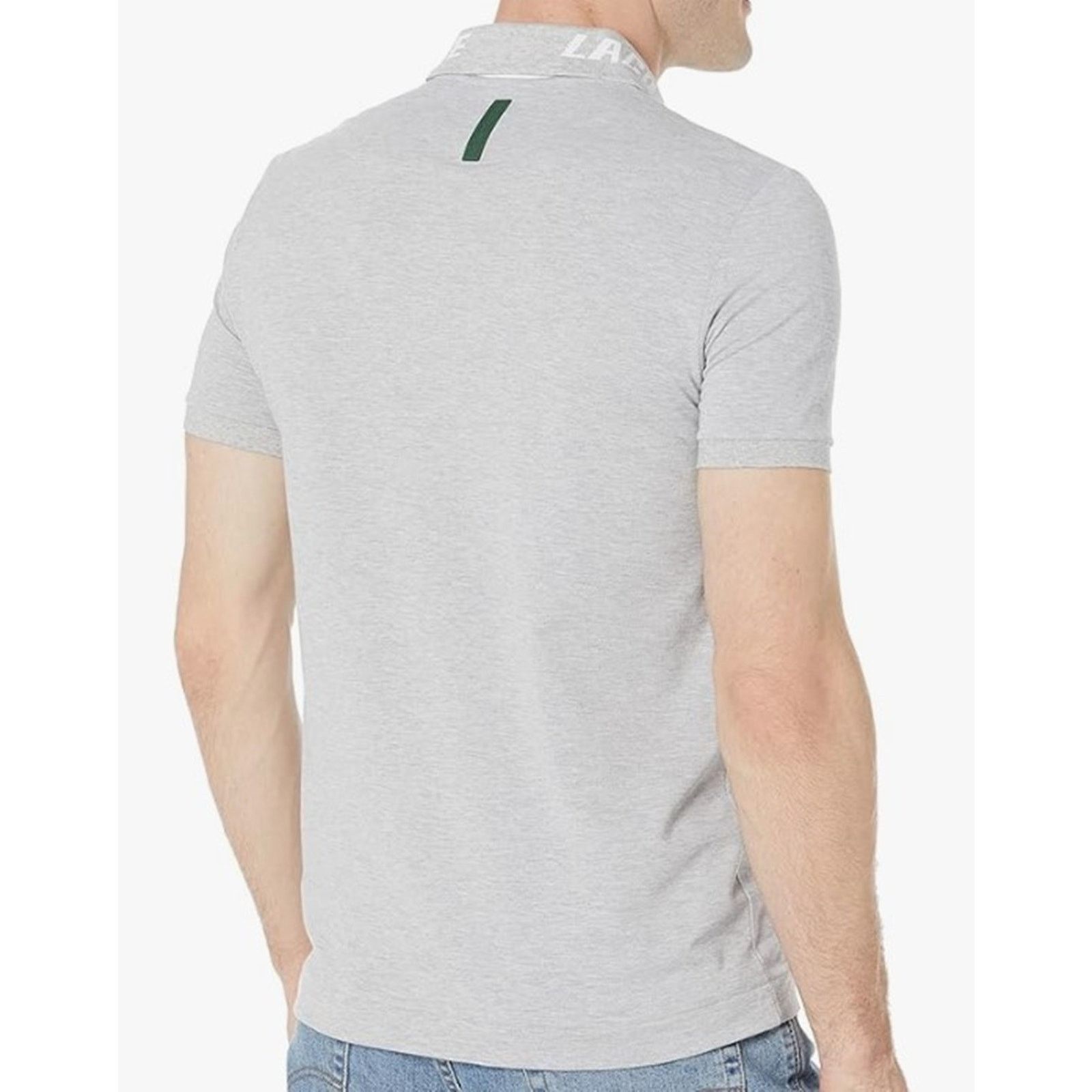 Lacoste Lacoste Men's Jacquard Collar Short Sleeve Argent Chine 4XL Size US XXL / EU 58 / 5 - 3 Thumbnail