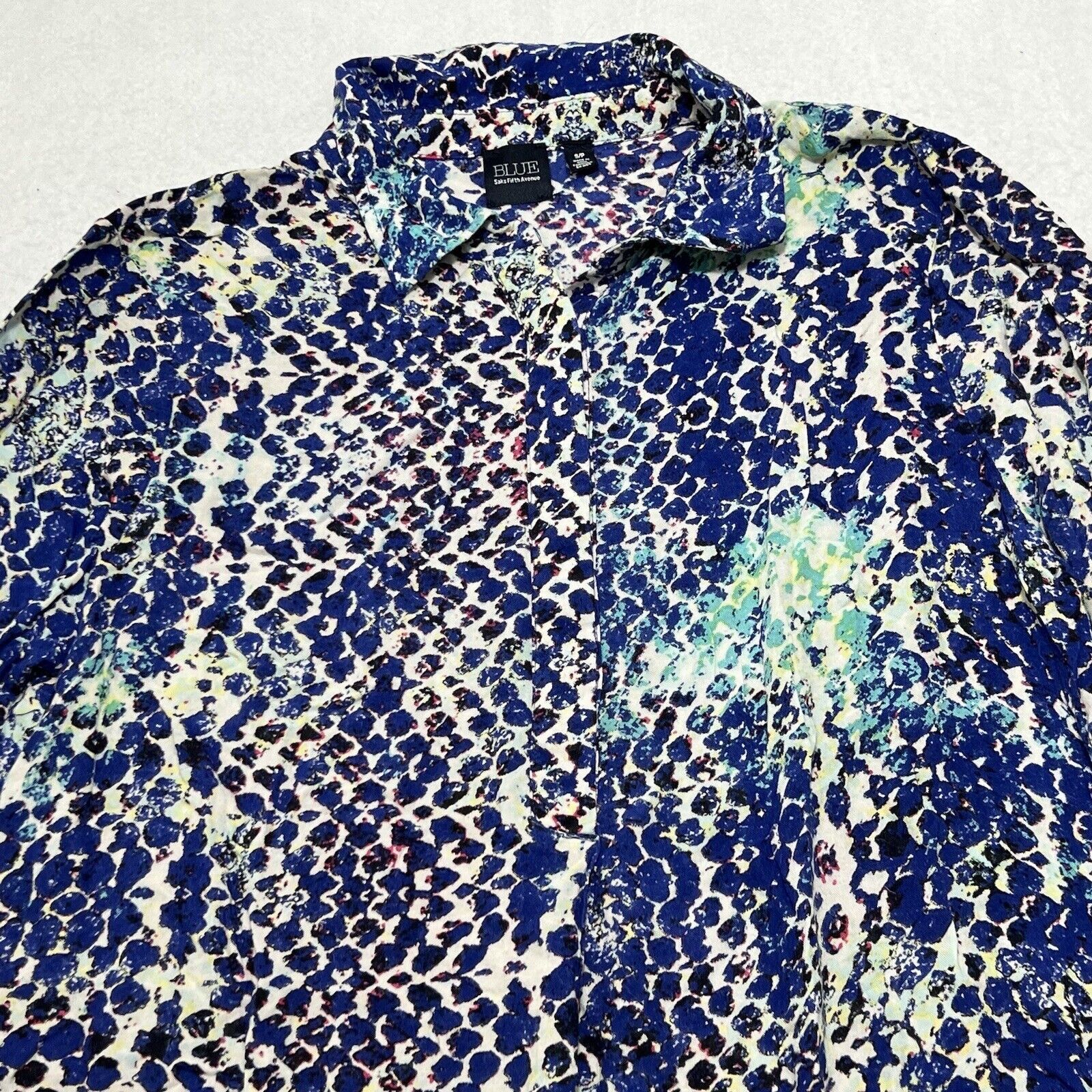 Saks Fifth Avenue Blue Saks Fifth Avenue Button Up Long Sleeve Top Size S / US 4 / IT 40 - 2 Thumbnail