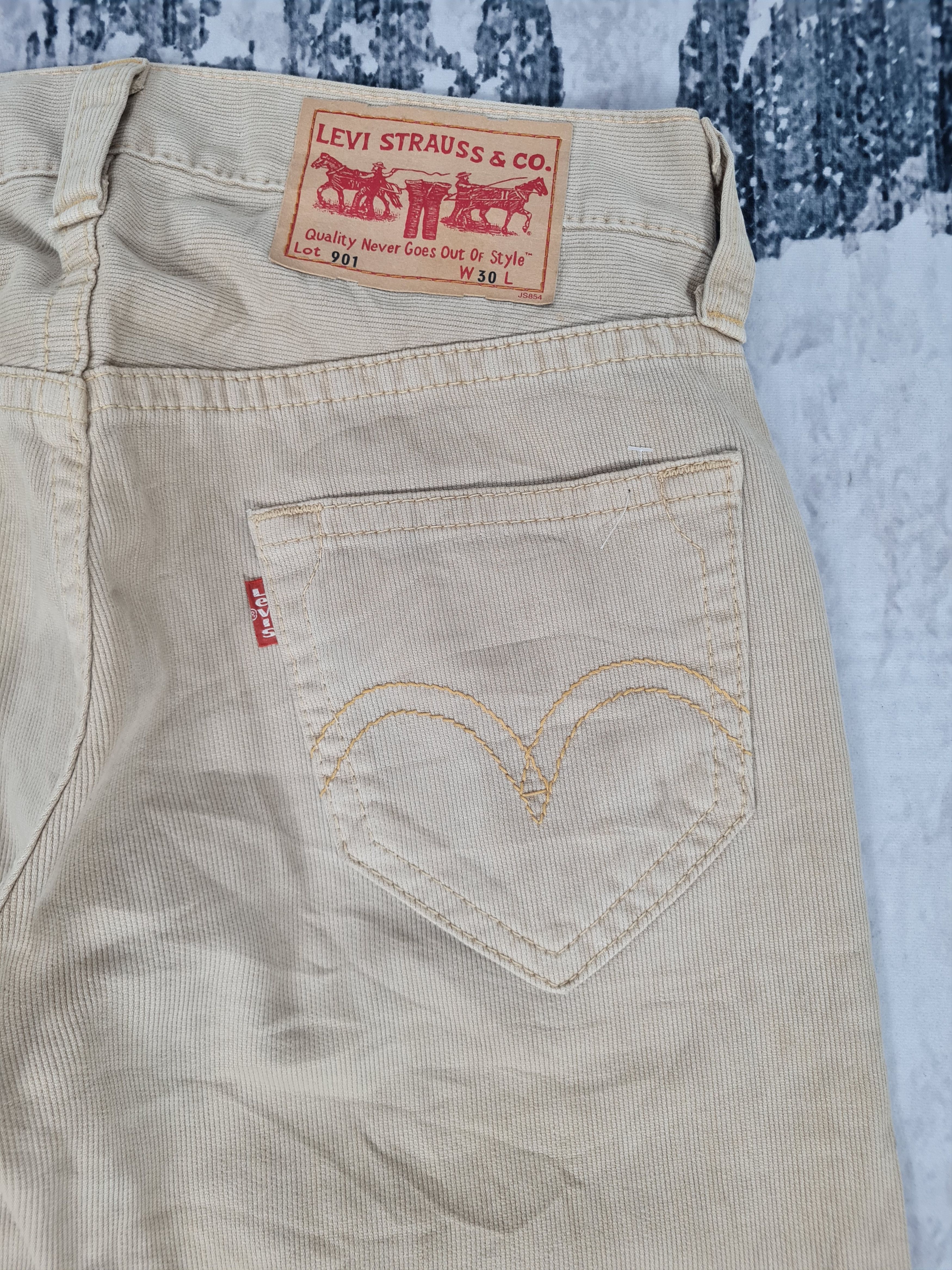 Levi's Vintage Clothing Vtg LEVIS 901 Qudroy Cream Straight Cut L0367 Size 32X33 Size US 32 / EU 48 - 10 Thumbnail
