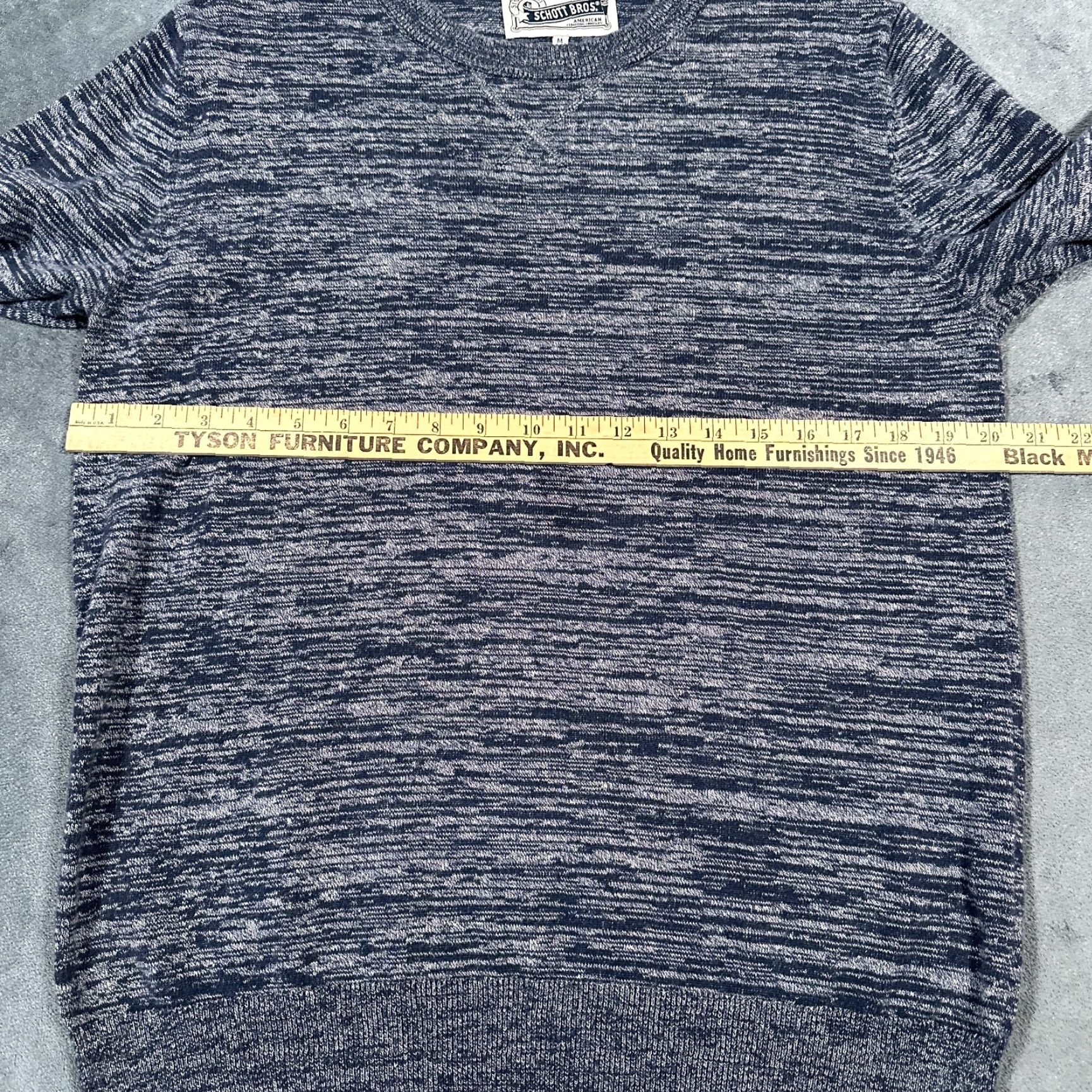 Schott Schott NYC Pullover Sweater Mens Medium Blue Gray Knit Lightweight Long Sleeve Crew Neck Classic Size US M / EU 48-50 / 2 - 3 Thumbnail